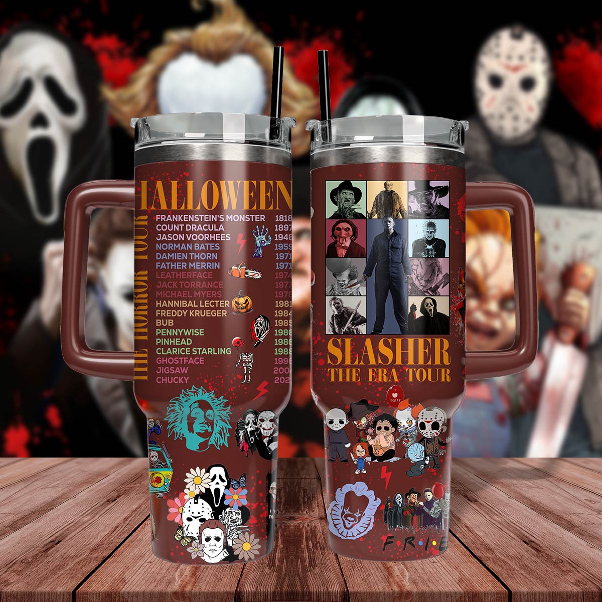 Horror Characters Eras Tour Movies Custom Stanley Cup 40 oz 30 oz Tumbler With HandleTVC2301553