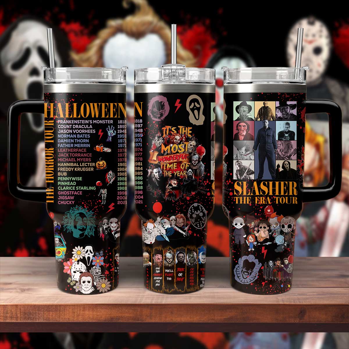 Horror Characters Eras Tour Movies Custom Stanley Cup 40 oz 30 oz Tumbler With HandleTVC2301553