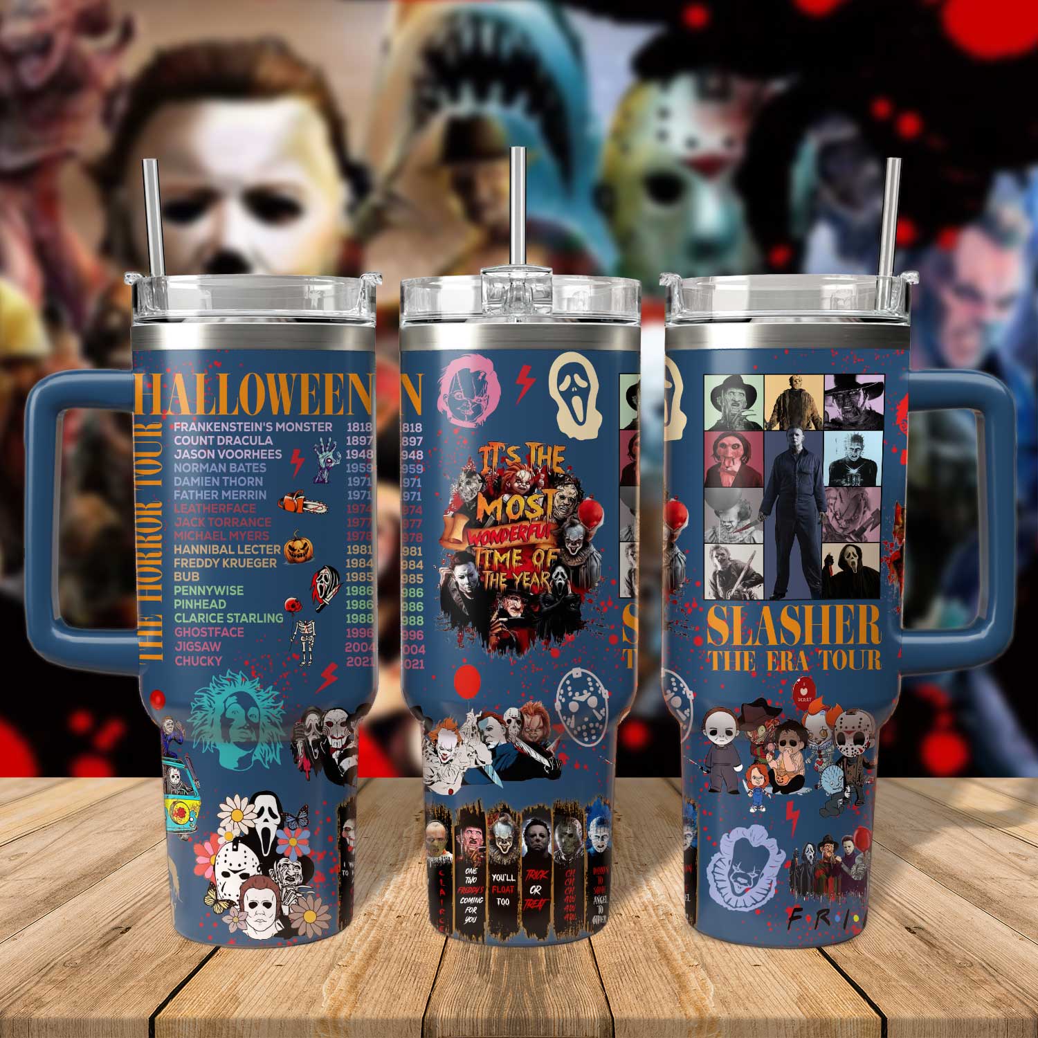 Horror Characters Eras Tour Movies Custom Stanley Cup 40 oz 30 oz Tumbler With HandleTVC2301553