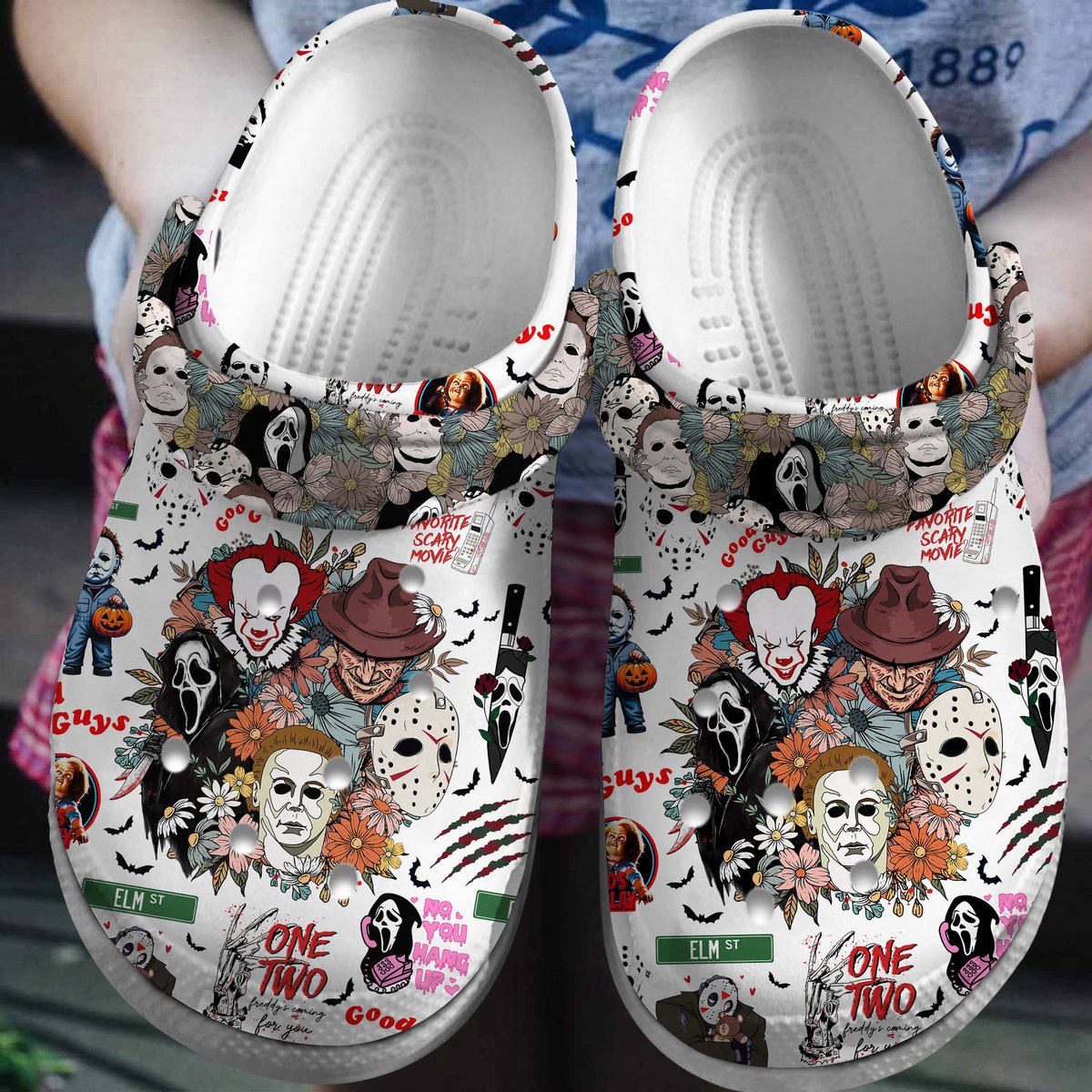 Horror Characters Movie Crocs Crocband Clogs Shoes Comfortable For Men Women and Kids