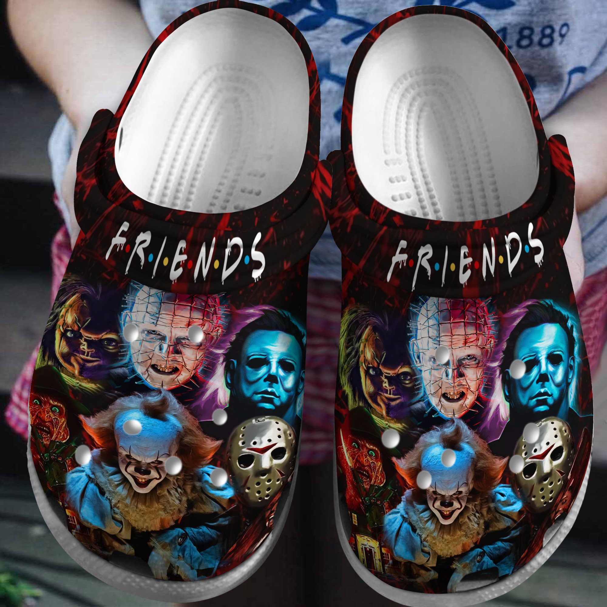 Horror Characters Movie Crocs Crocband Clogs Shoes Comfortable For Men Women and Kids