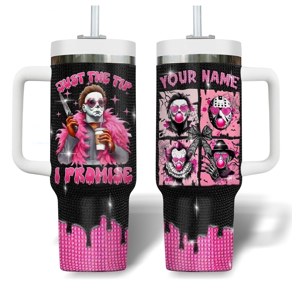 Horror Characters Movies Bling Custom Stanley Cup 40 oz 30 oz Tumbler With HandleTVC2301517