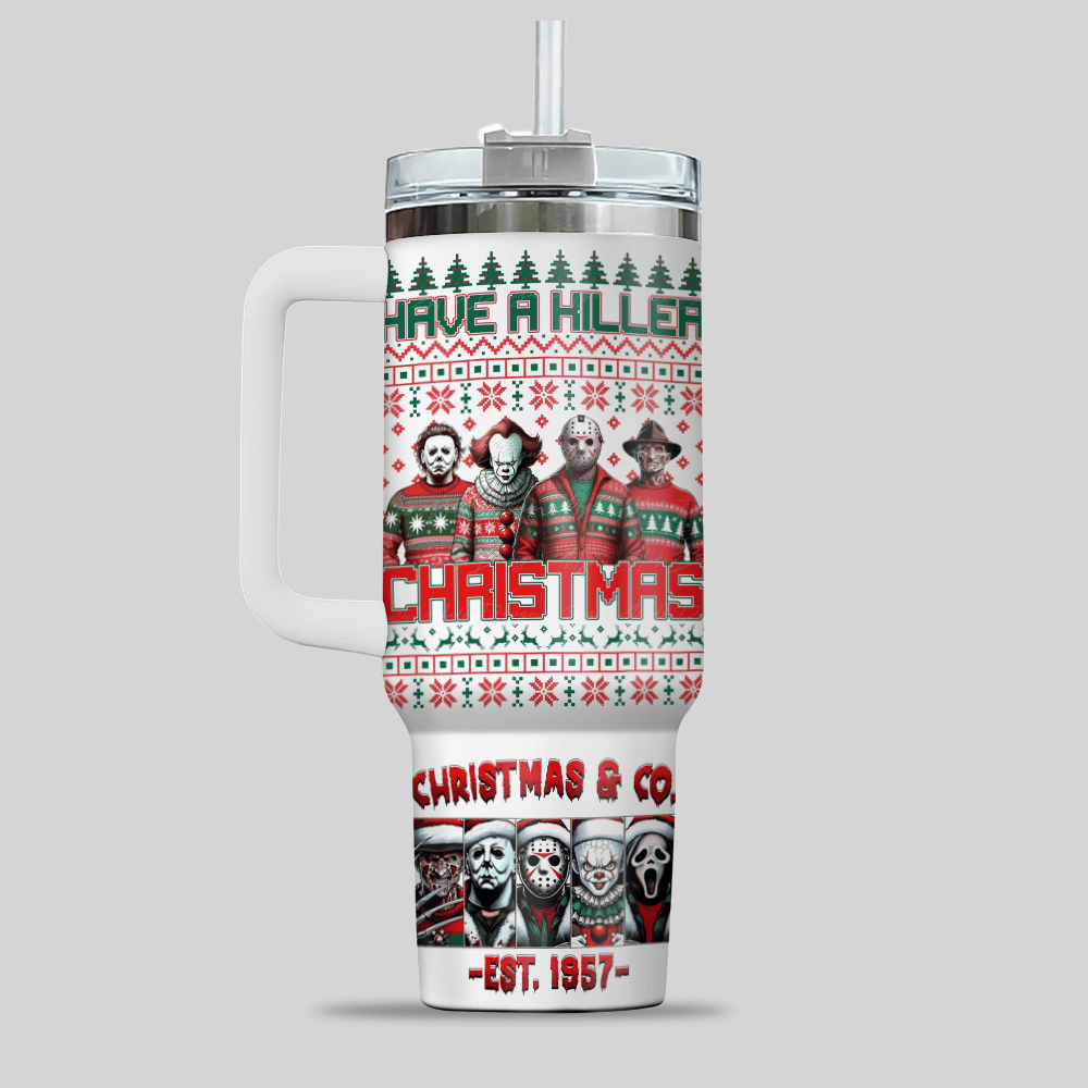 Horror Characters x Christmas Custom Stanley Cup 40 oz 30 oz Tumbler With HandleTVC230199 - Image 2