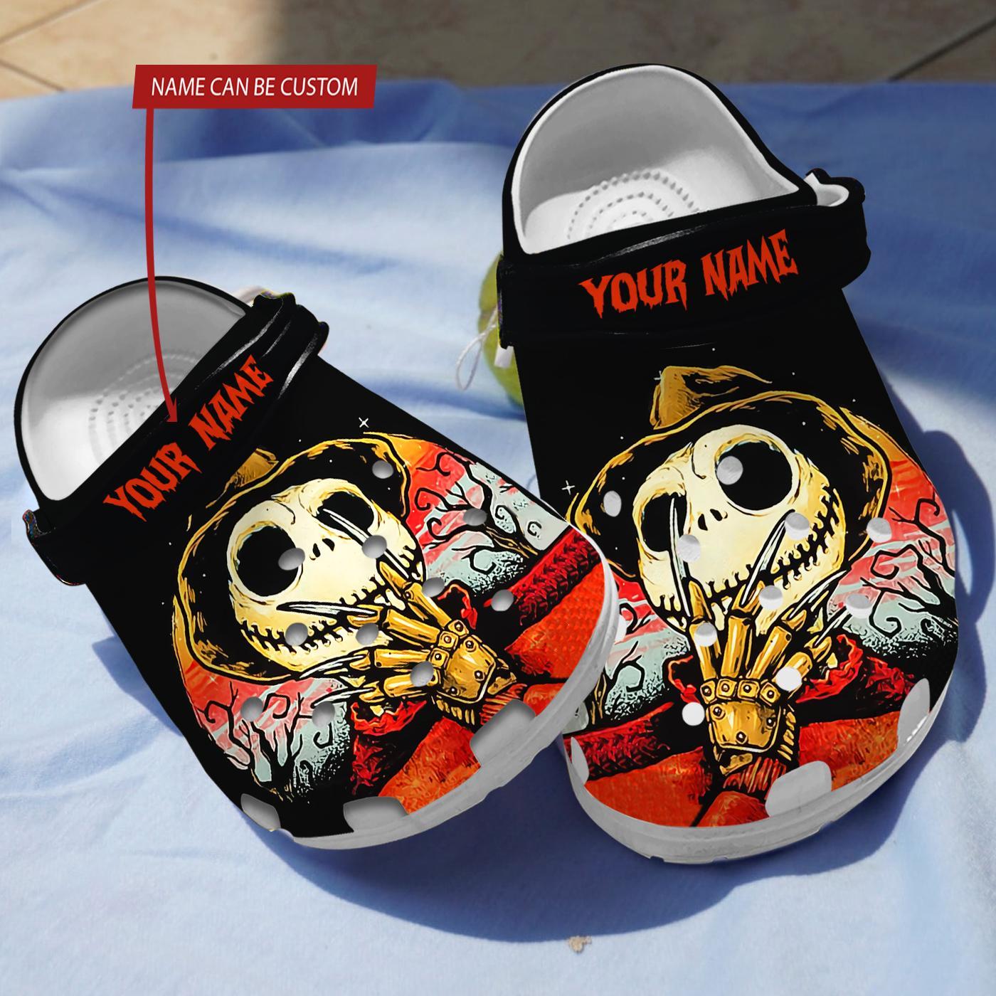 Horror Jack Skellington The Nightmare Before Christmas Movie Crocs Crocband Clogs Shoes Comfortable For Men Women and Kids