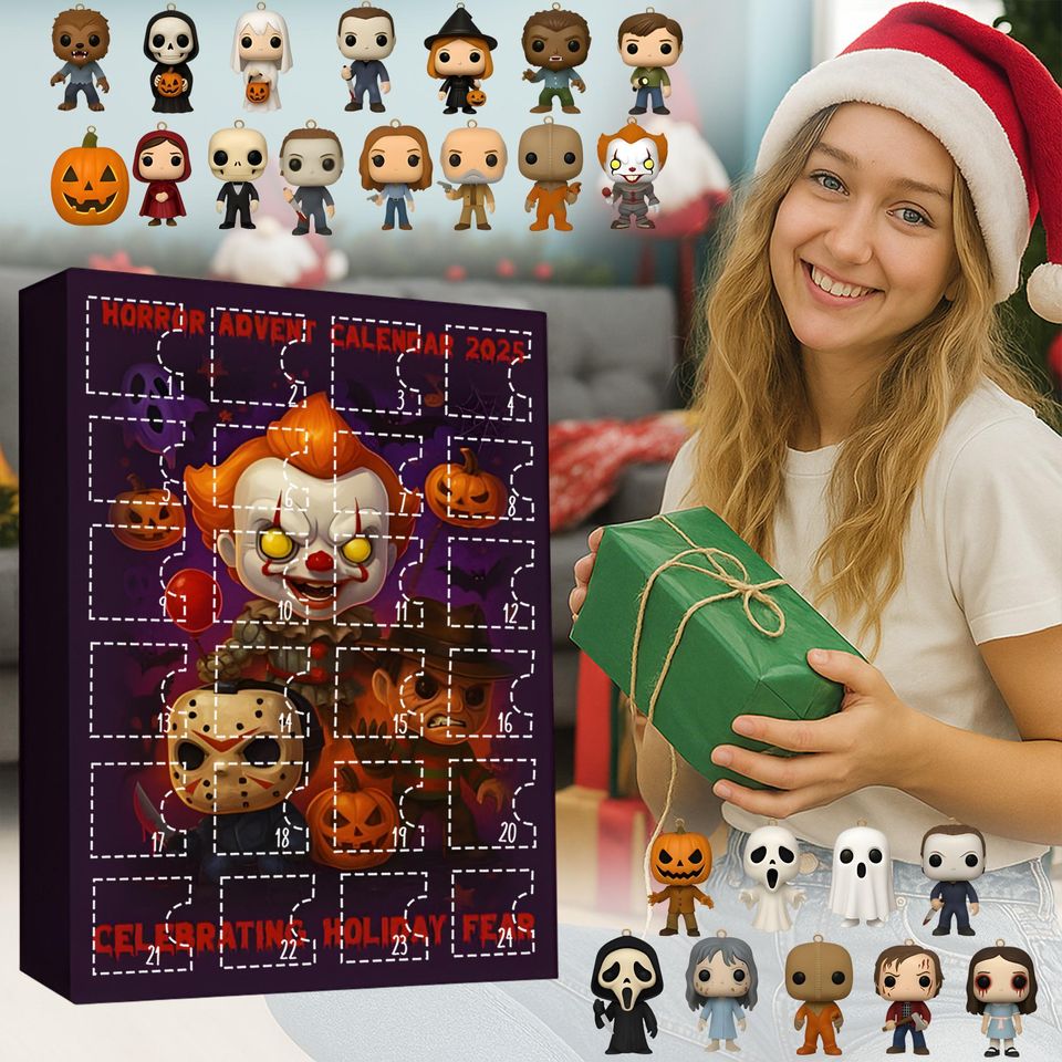 Horror Movie Monster Advent Calendar, Spooky Clowns Countdown Box, Slasher Film Gift