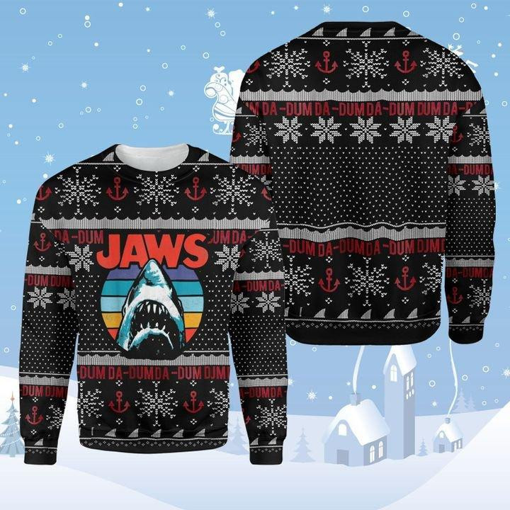 Horror Shark Ugly Christmas Sweater Adult 3D Funny Matching for family