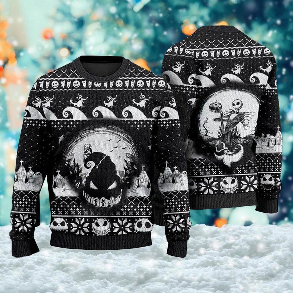 Horror Skeleton Ugly Christmas Sweater, Xmas Sweatshirt, , Nightmare Christmas Movie Shirt