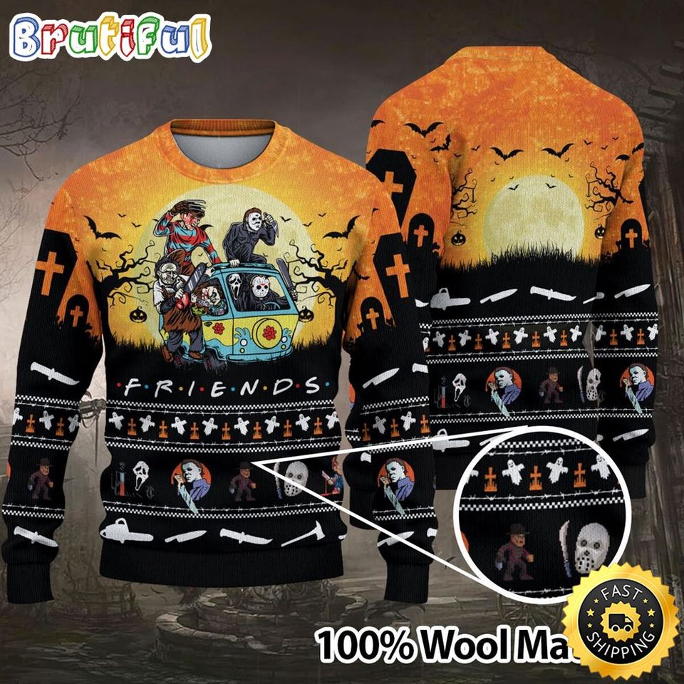 Horror Ugly Sweater Halloween Friends Movie Sweater