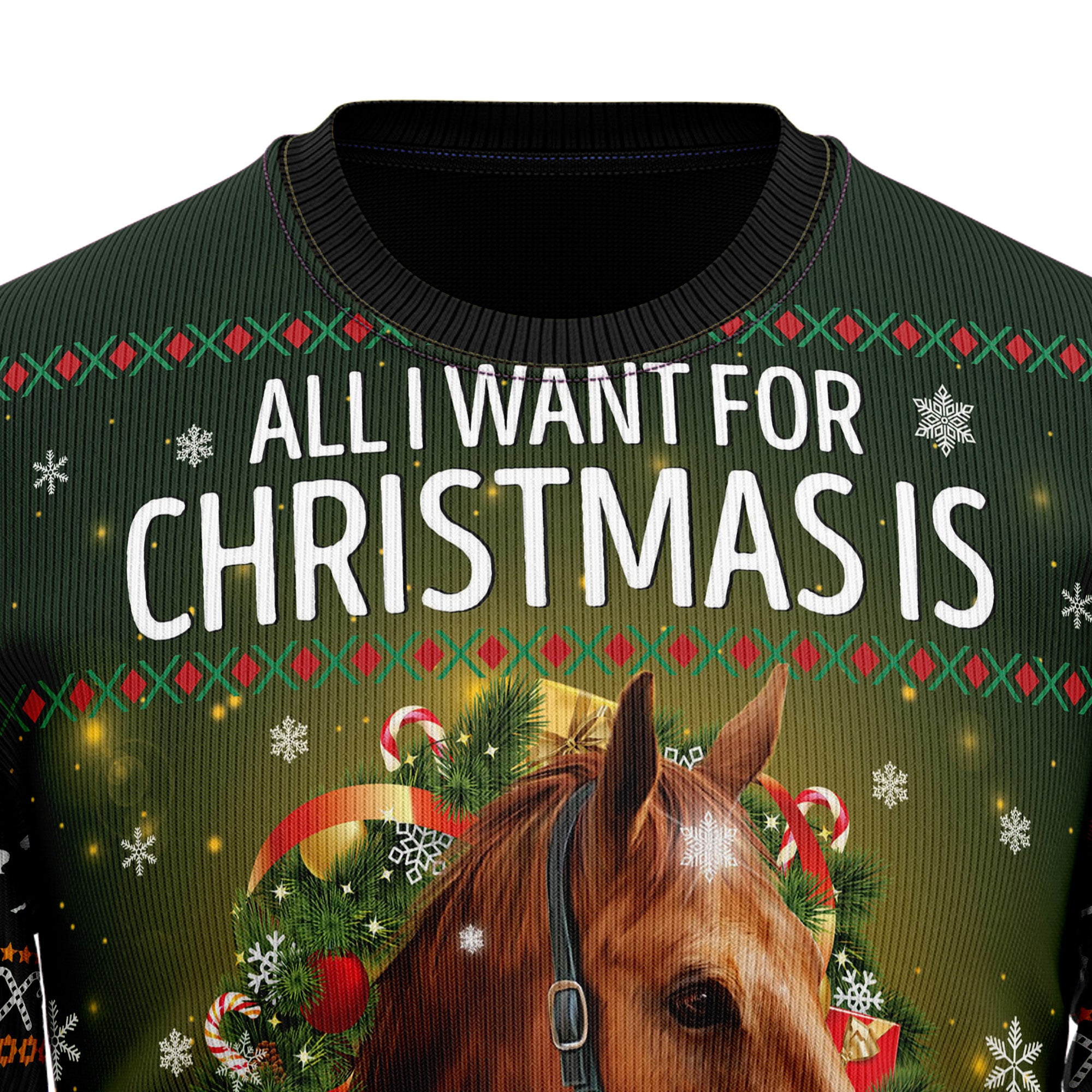 Horse All Need For Christmas Ugly Christmas Sweater - Image 2