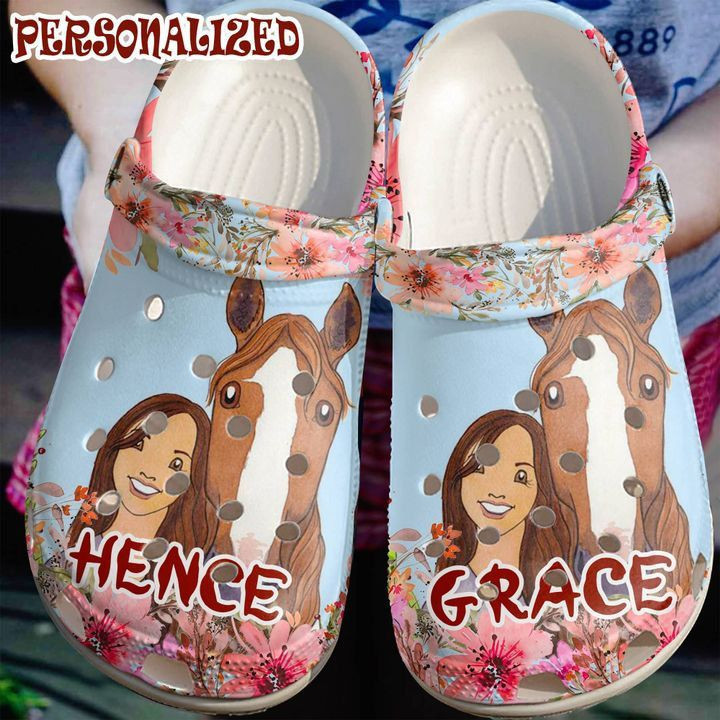 Horse And Cowgirl Rubber clog Shoes Comfy Footwear