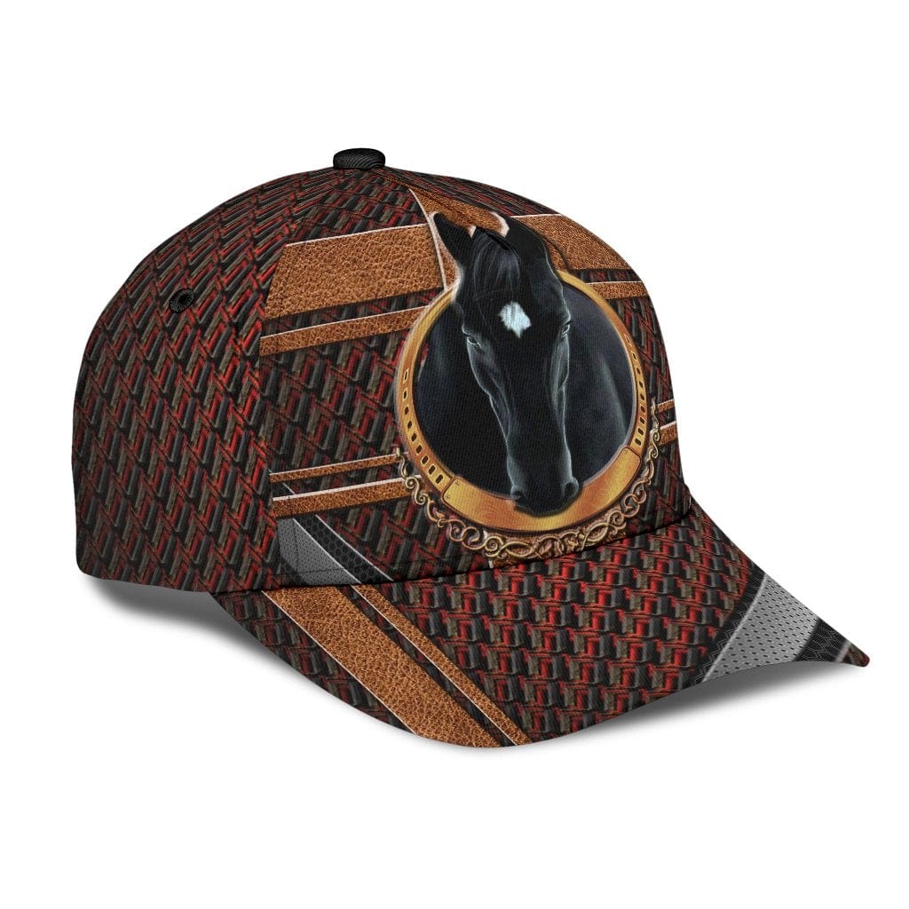 Horse Baseball Cap Black Horse Animal Classic Hat Trucker Hats Custom Hats Gifts For Men & Women