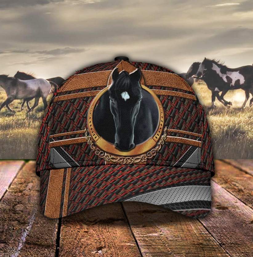 Horse Baseball Cap Black Horse Animal Classic Hat Trucker Hats Custom Hats Gifts For Men & Women