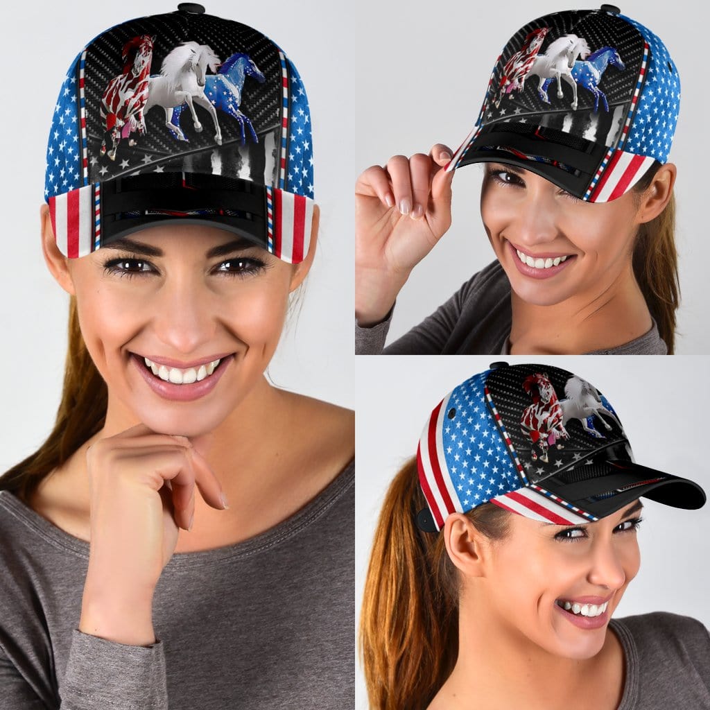 Horse Baseball Cap Horse Three Horse Flag Classic Hat Trucker Hats Custom Hats Gifts For Men & Women