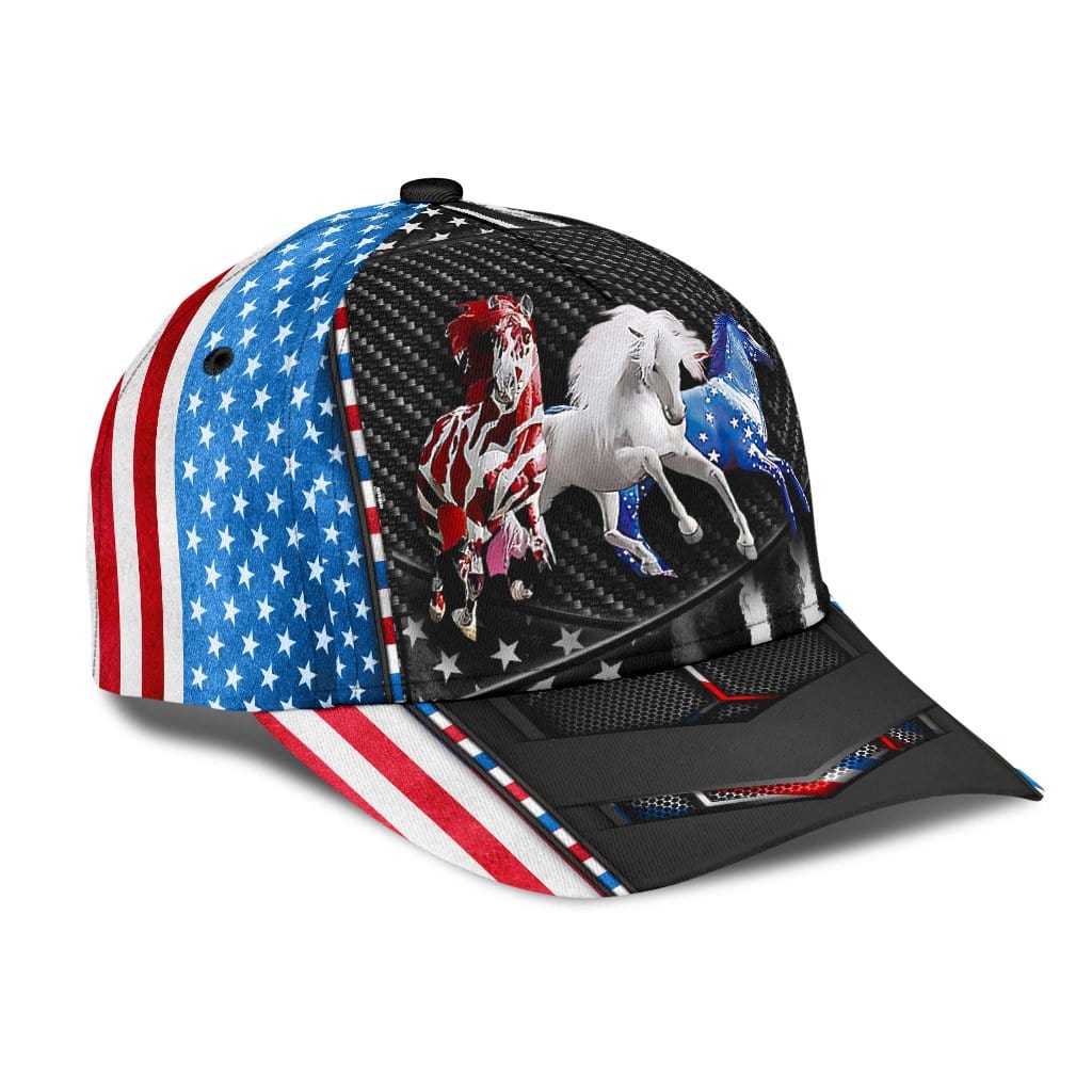 Horse Baseball Cap Horse Three Horse Flag Classic Hat Trucker Hats Custom Hats Gifts For Men & Women