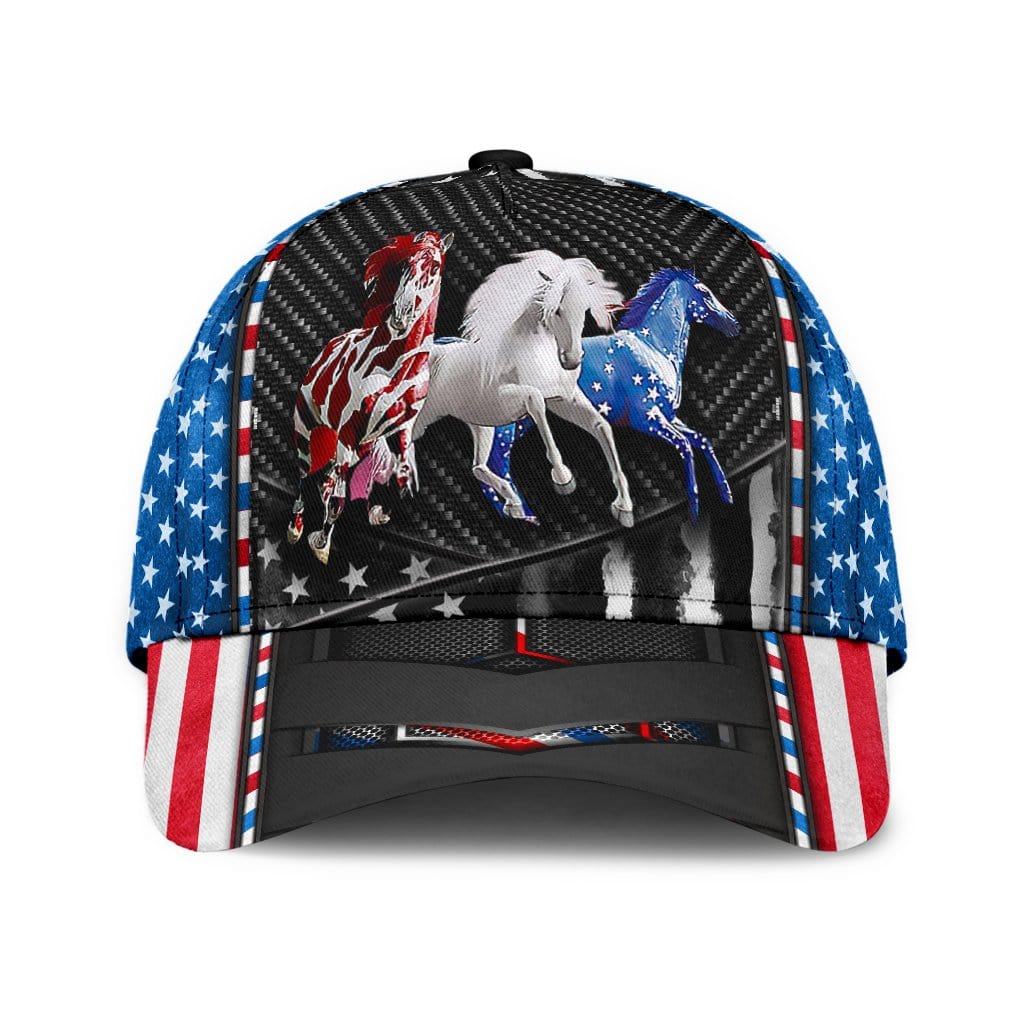 Horse Baseball Cap Horse Three Horse Flag Classic Hat Trucker Hats Custom Hats Gifts For Men & Women