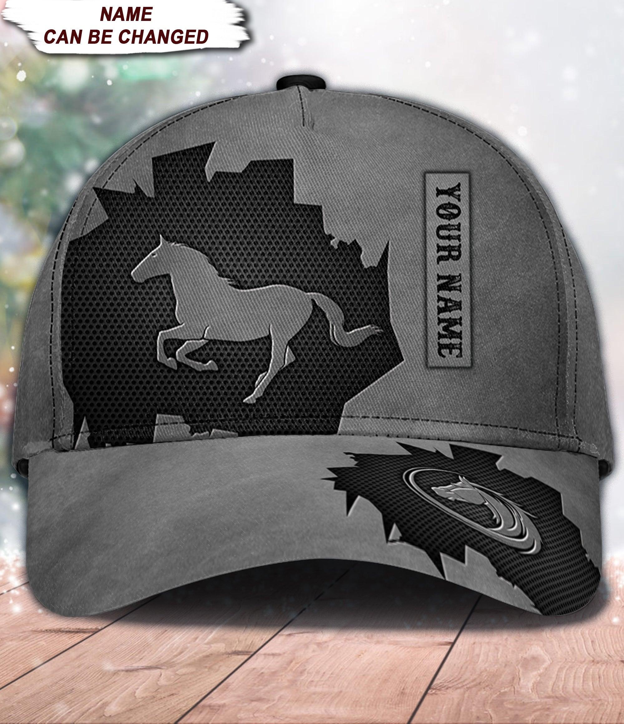 Horse Black Crack Personalized Cap, Personalized Gift for Horse Lovers Trucker Hats Custom Hats Gifts For Men & Women