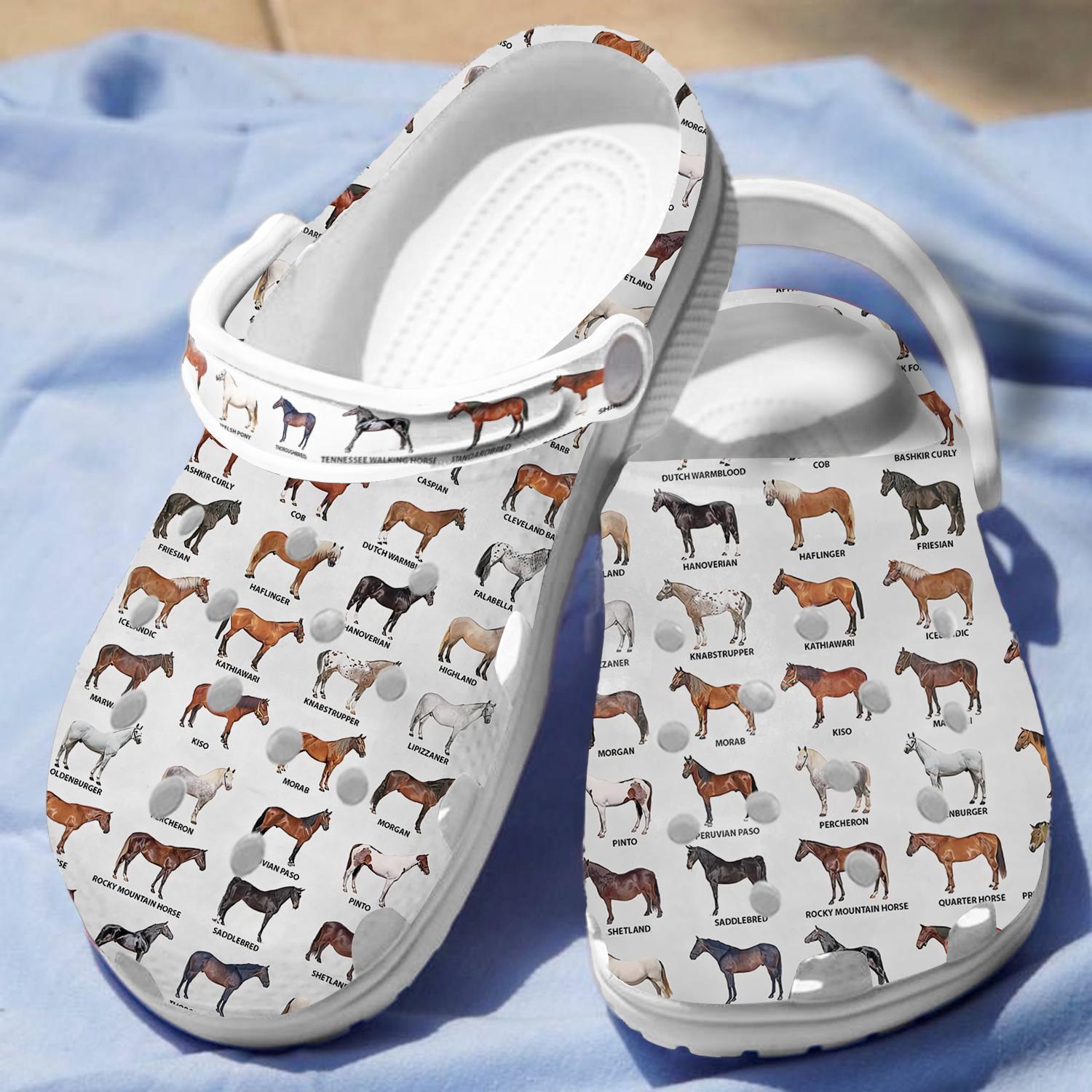 Horse Breed Crocs Crocband Clogs Shoes Comfortable For Men Women and Kids