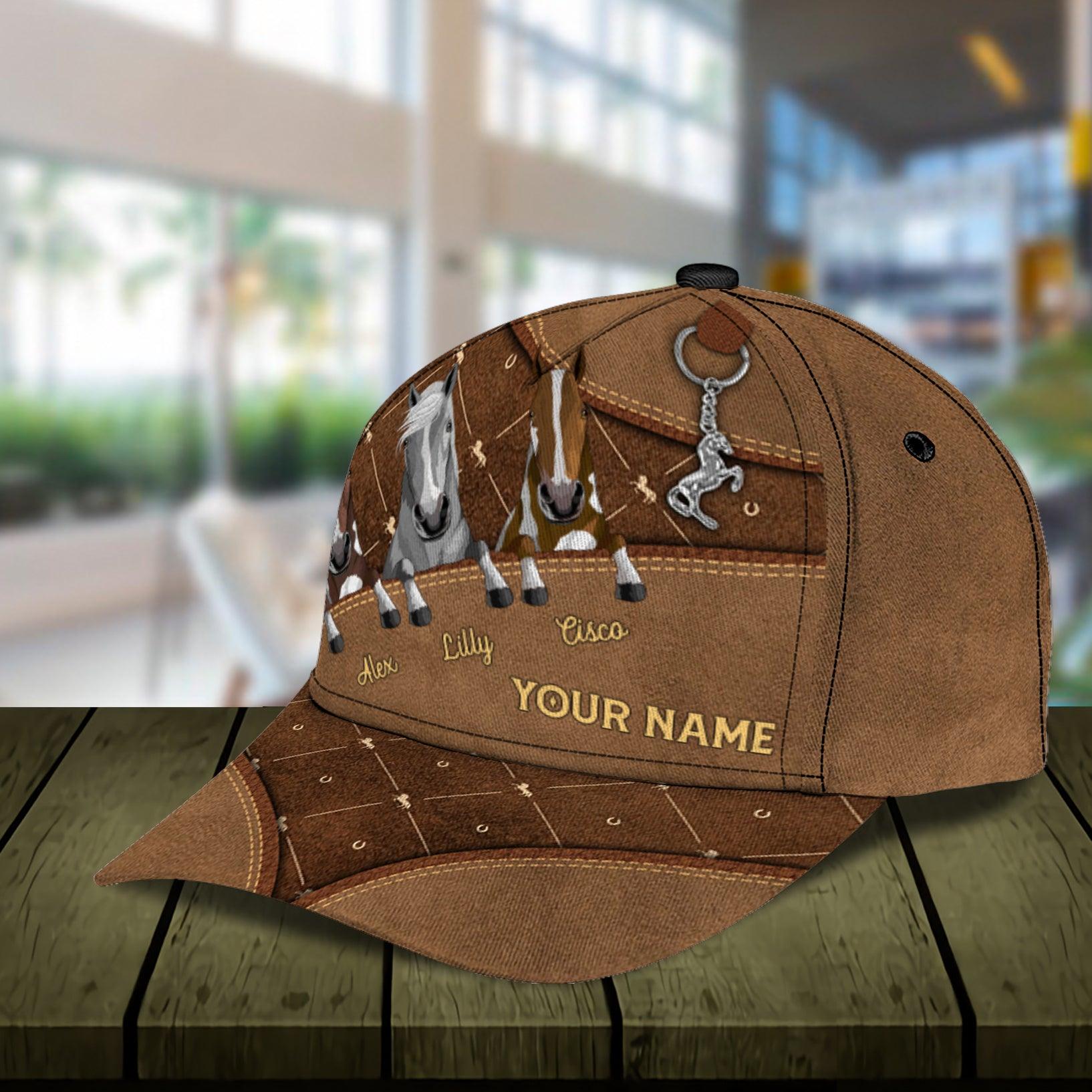 Horse Checkerboard Personalized Cap, Personalized Gift for Horse Lovers Trucker Hats Custom Hats Gifts For Men & Women