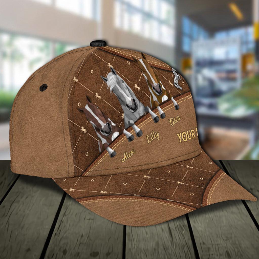 Horse Checkerboard Personalized Cap, Personalized Gift for Horse Lovers Trucker Hats Custom Hats Gifts For Men & Women