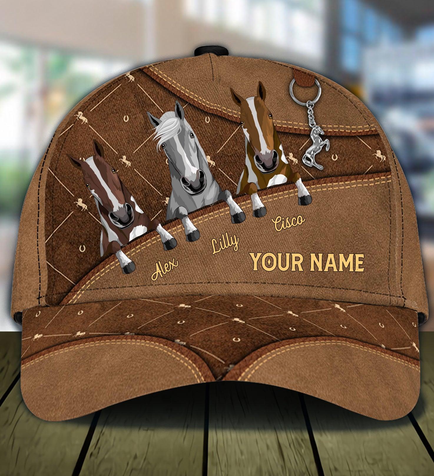 Horse Checkerboard Personalized Cap, Personalized Gift for Horse Lovers Trucker Hats Custom Hats Gifts For Men & Women