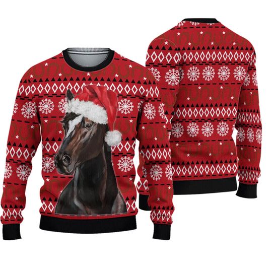 Horse Christmas Tree Ugly Christmas Sweater - Image 2