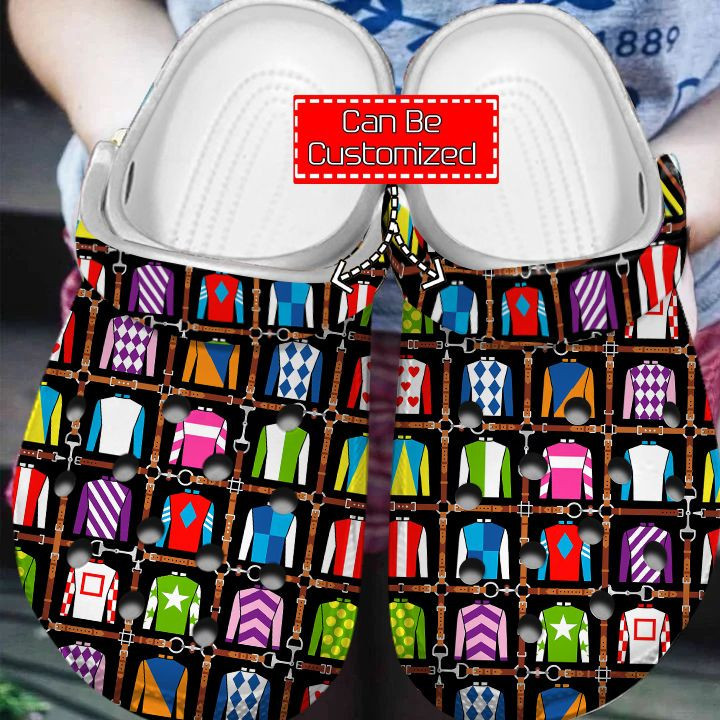 Horse - Horse Racing Pattern Clog Shoes For Men And Women