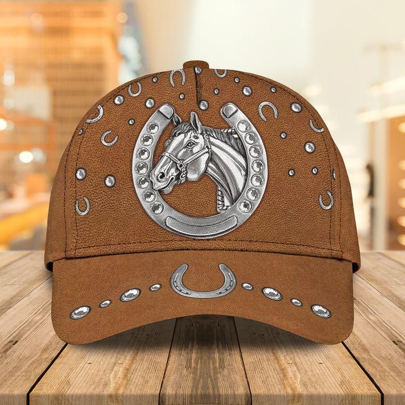 Horse Horseshoe Classic Cap Baseball Cap For Horse Lovers Trucker Hats Custom Hats Gifts For Men & Women