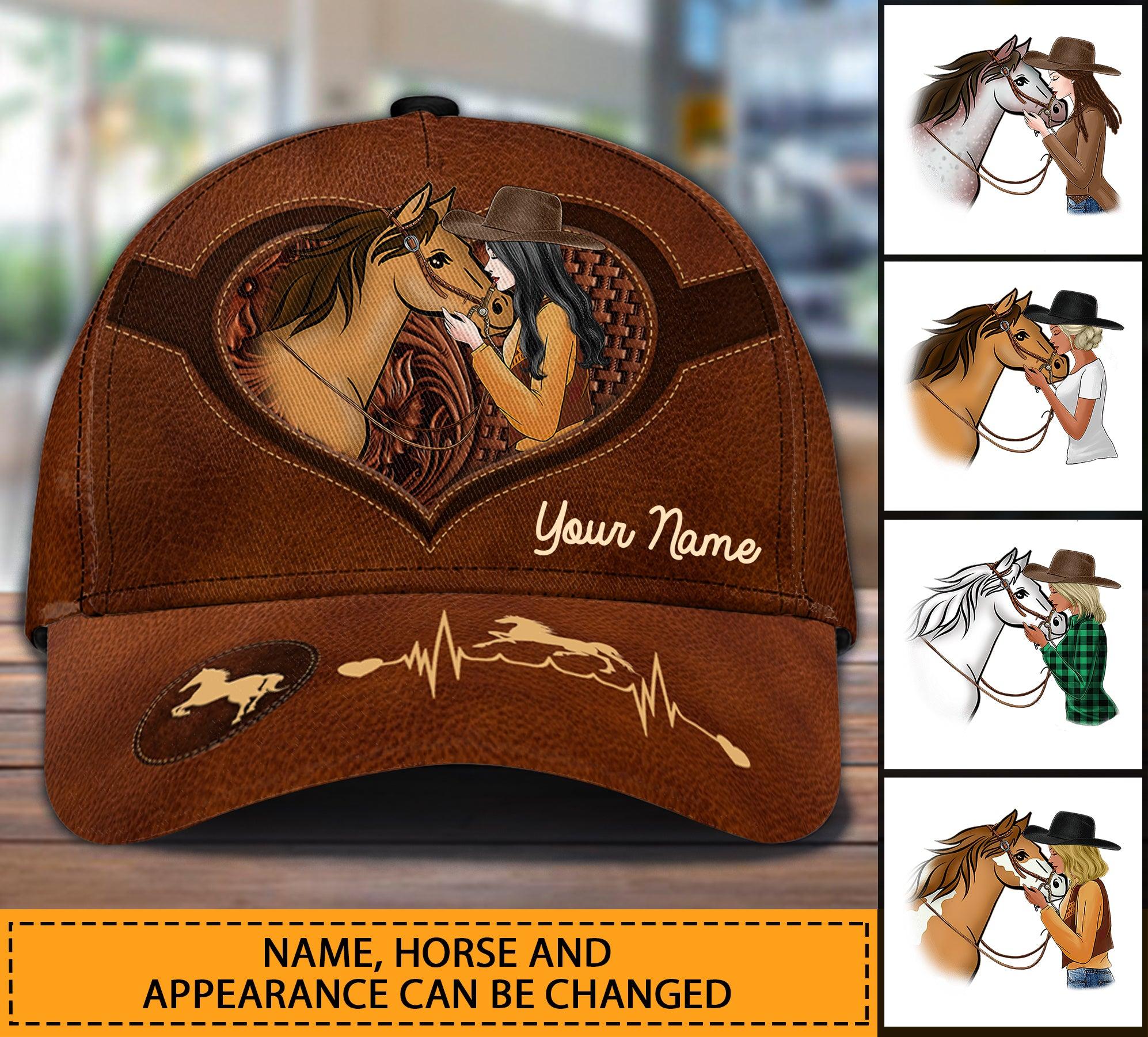 Horse Lady Personalized Classic Cap, Personalized Gift for Horse Lovers Trucker Hats Custom Hats Gifts For Men & Women