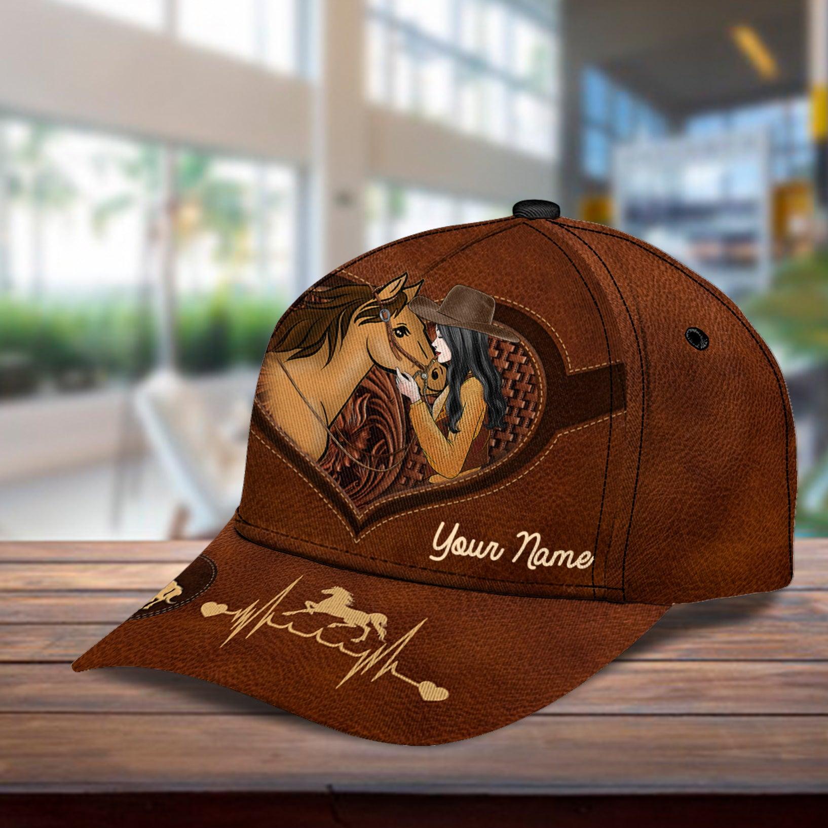 Horse Lady Personalized Classic Cap, Personalized Gift for Horse Lovers Trucker Hats Custom Hats Gifts For Men & Women