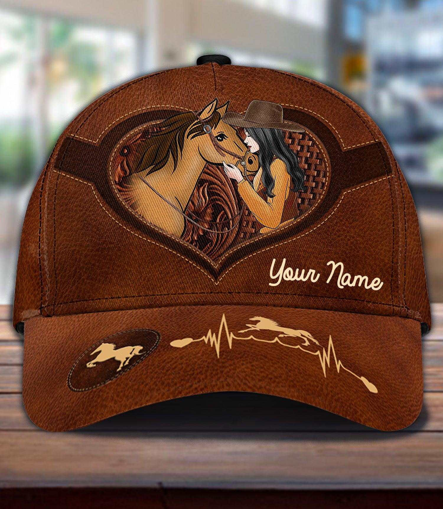 Horse Lady Personalized Classic Cap, Personalized Gift for Horse Lovers Trucker Hats Custom Hats Gifts For Men & Women
