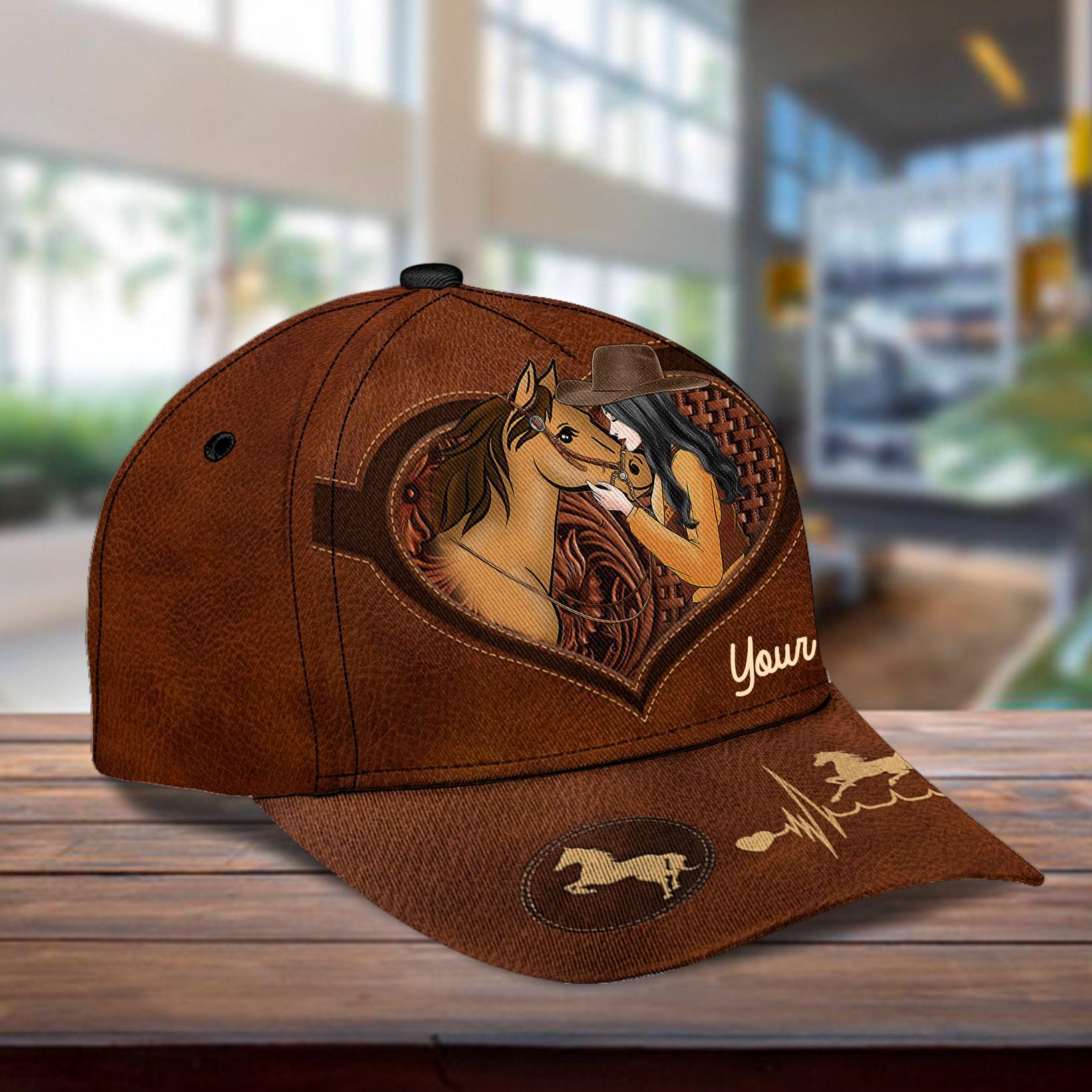 Horse Lady Personalized Classic Cap, Personalized Gift for Horse Lovers Trucker Hats Custom Hats Gifts For Men & Women