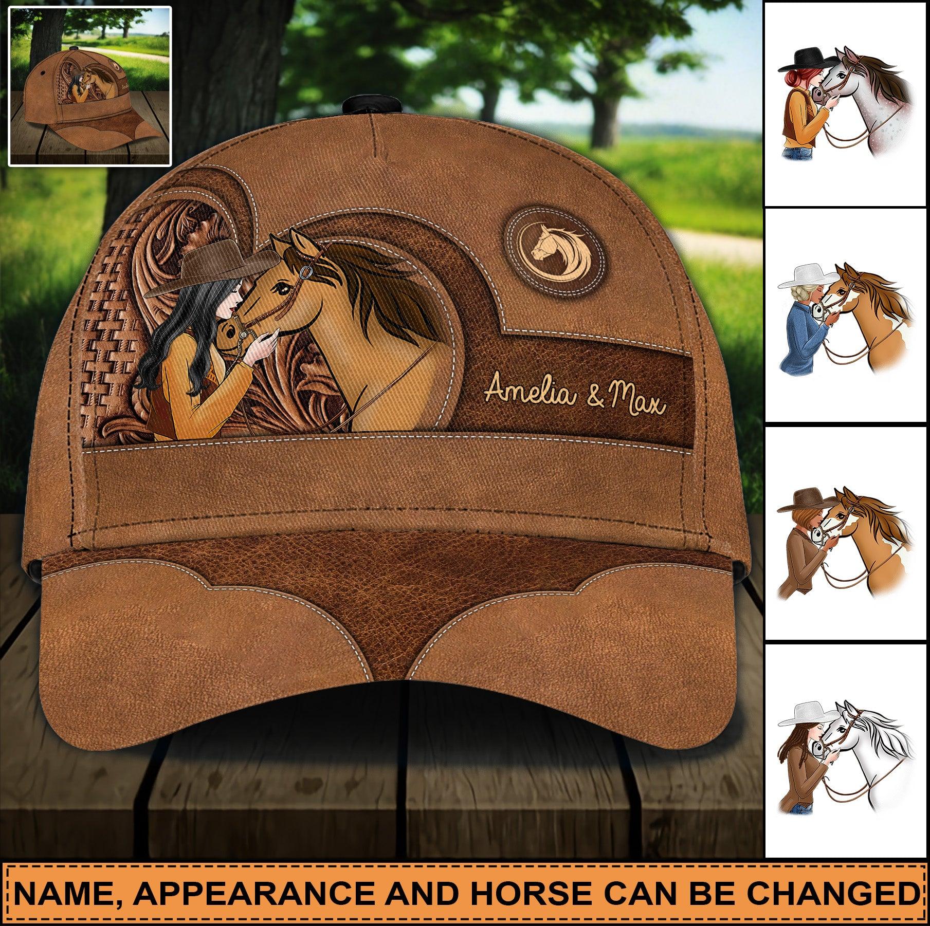 Horse Lover Personalized Classic Cap, Personalized Gift for Horse Lovers Trucker Hats Custom Hats Gifts For Men & Women