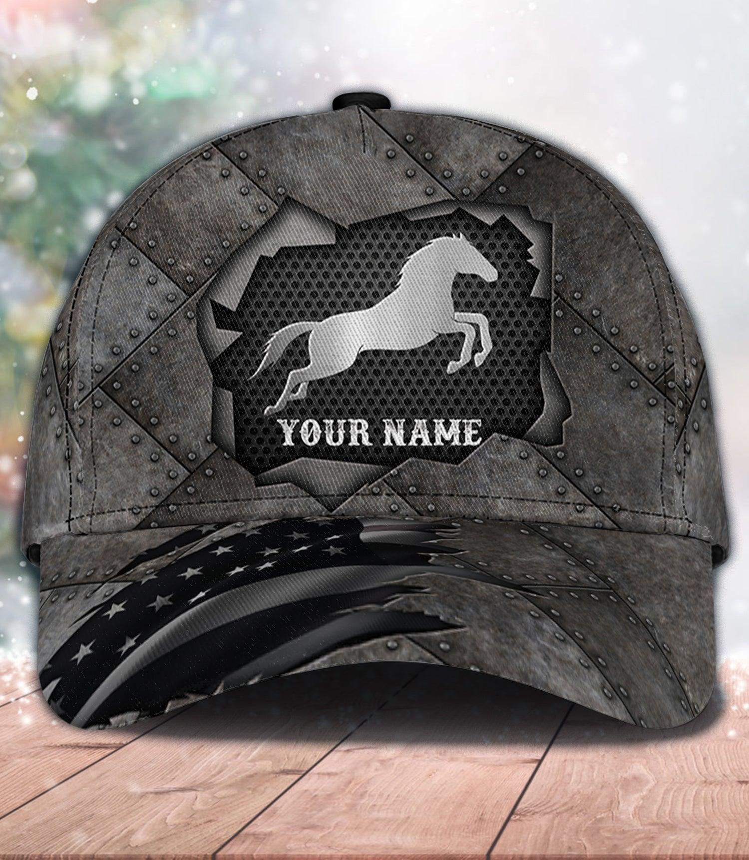 Horse Metal Crack Personalized Cap, Personalized Gift for Horse Lovers Trucker Hats Custom Hats Gifts For Men & Women