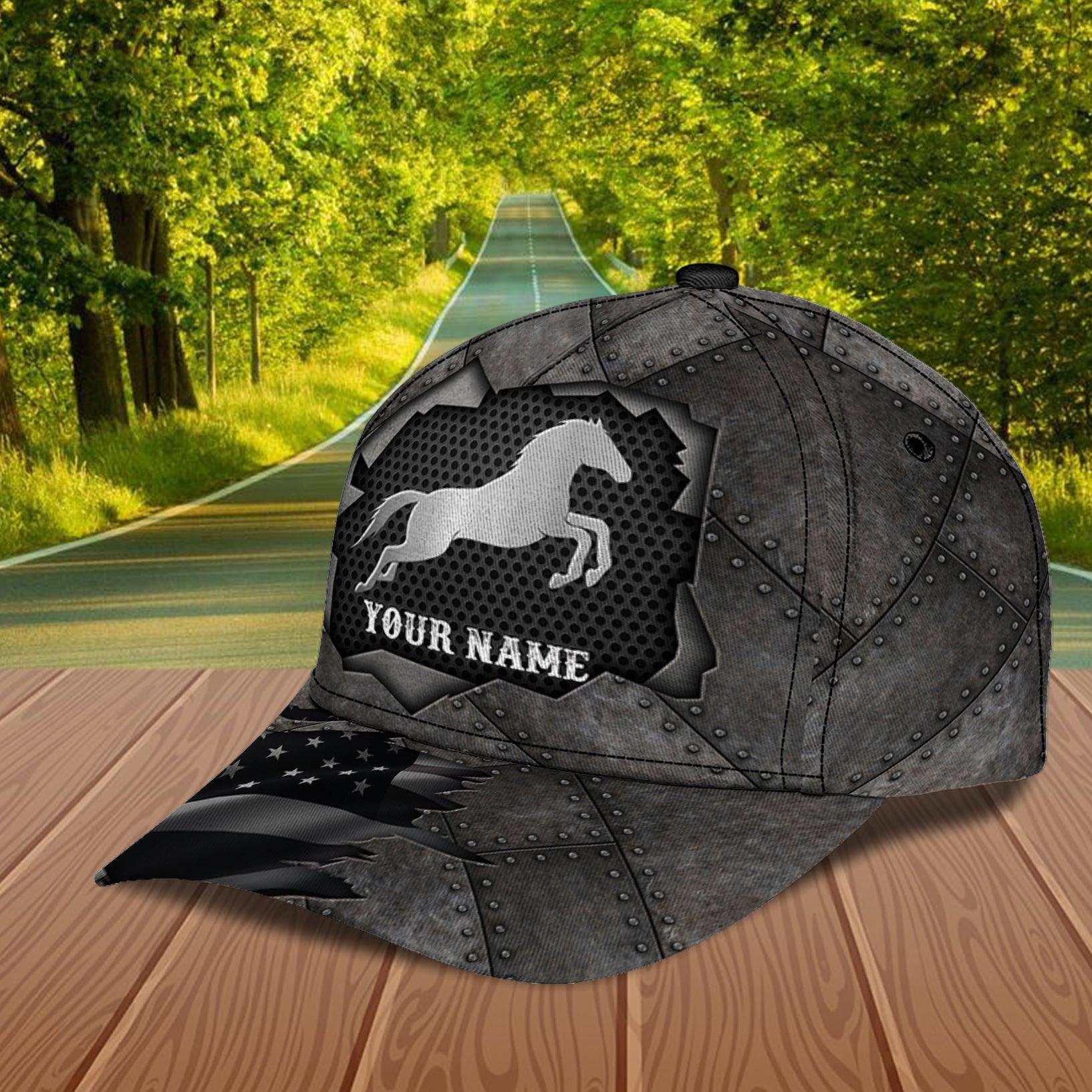 Horse Metal Crack Personalized Cap, Personalized Gift for Horse Lovers Trucker Hats Custom Hats Gifts For Men & Women