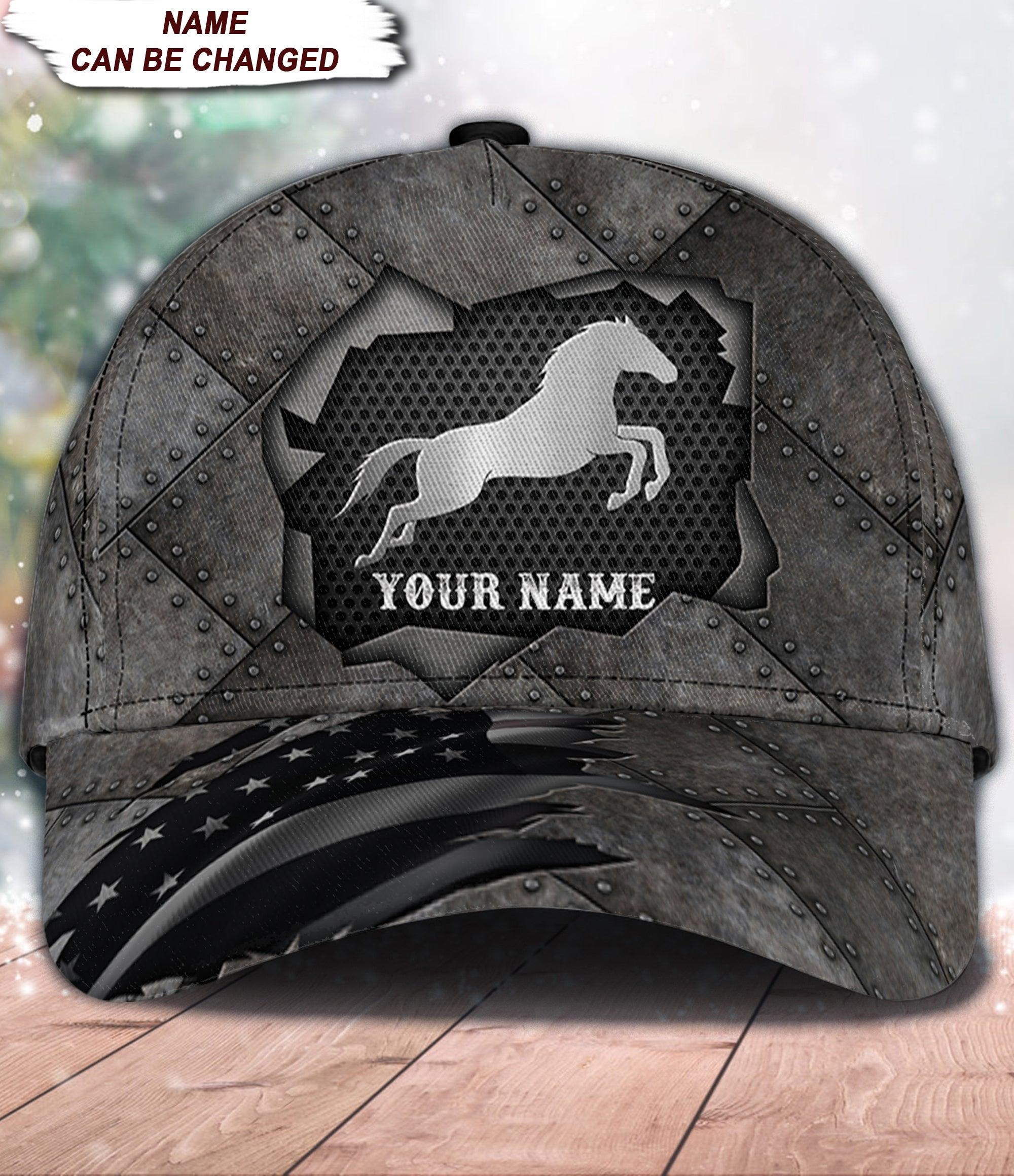 Horse Metal Crack Personalized Cap, Personalized Gift for Horse Lovers Trucker Hats Custom Hats Gifts For Men & Women