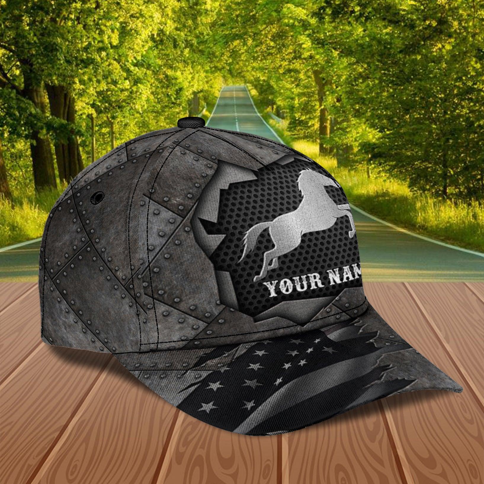 Horse Metal Crack Personalized Cap, Personalized Gift for Horse Lovers Trucker Hats Custom Hats Gifts For Men & Women