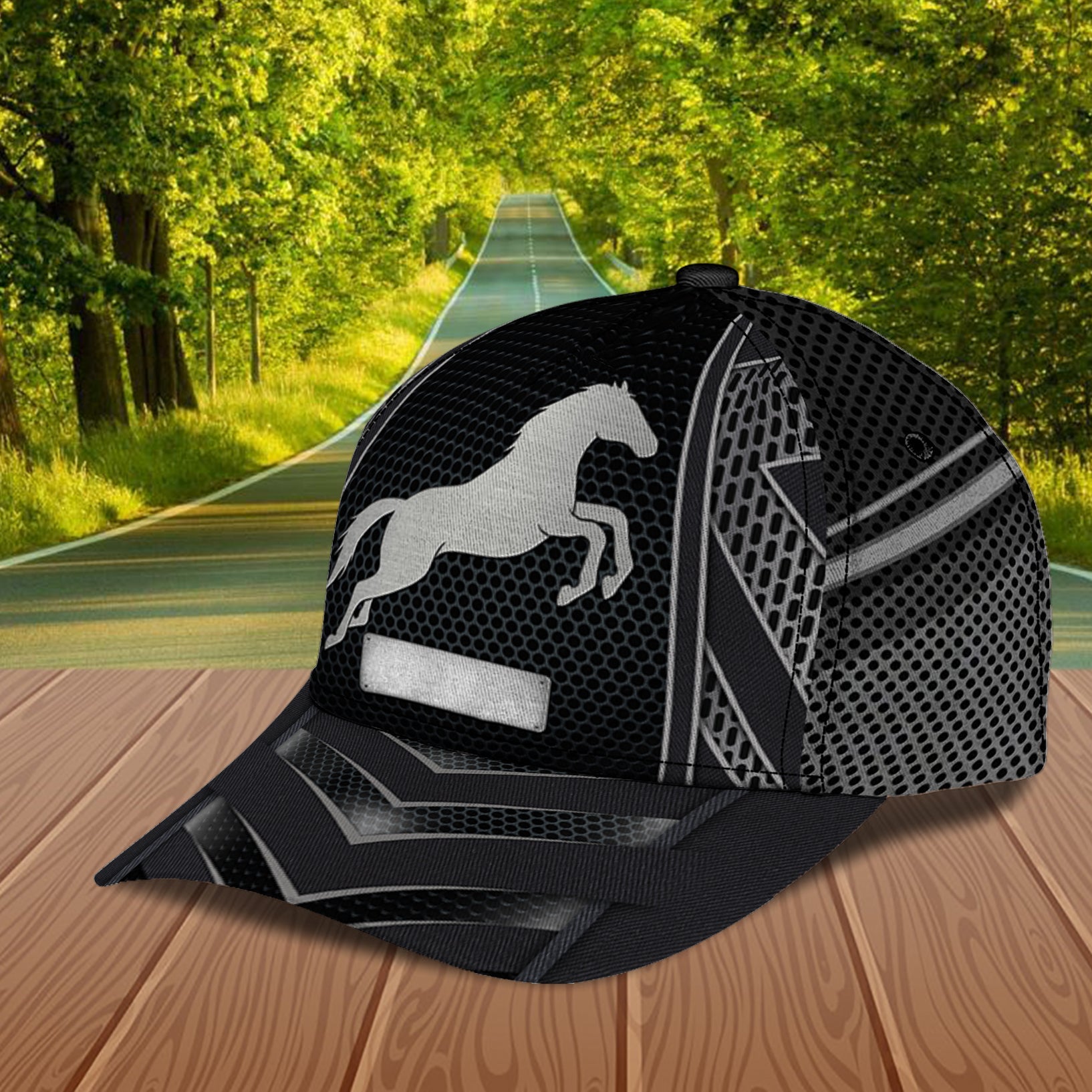 Horse Metal Pattern Personalized Classic Cap, Personalized Gift for Horse Lovers Trucker Hats Custom Hats Gifts For Men & Women