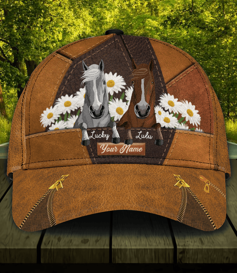 Horse Personalized Classic Cap, Personalized Gift for Horse Lovers Trucker Hats Custom Hats Gifts For Men & Women