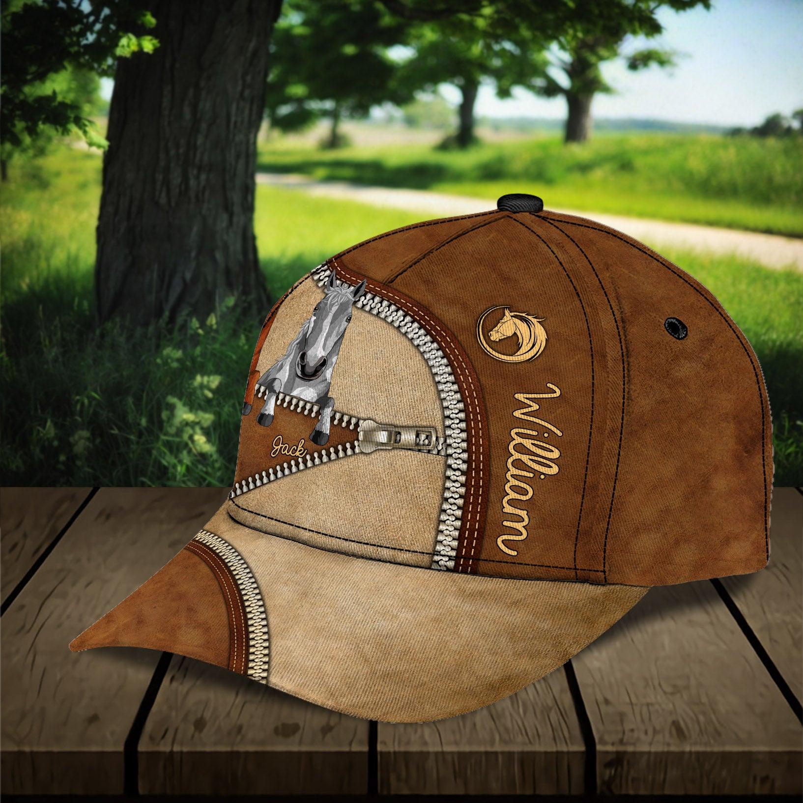 Horse Personalized Classic Cap, Personalized Gift for Horse Lovers Trucker Hats Custom Hats Gifts For Men & Women