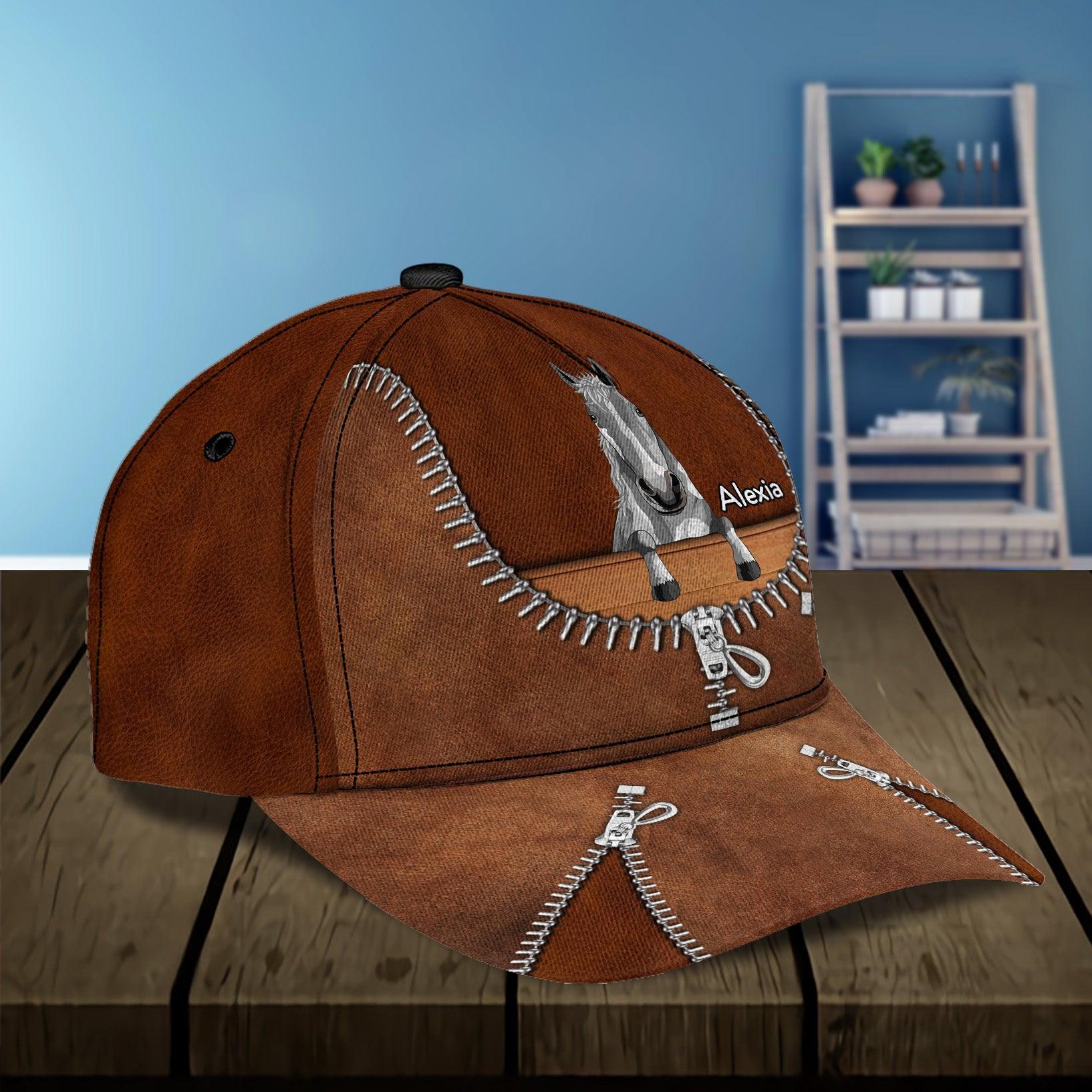 Horse Personalized Classic Cap, Personalized Gift for Horse Lovers Trucker Hats Custom Hats Gifts For Men & Women