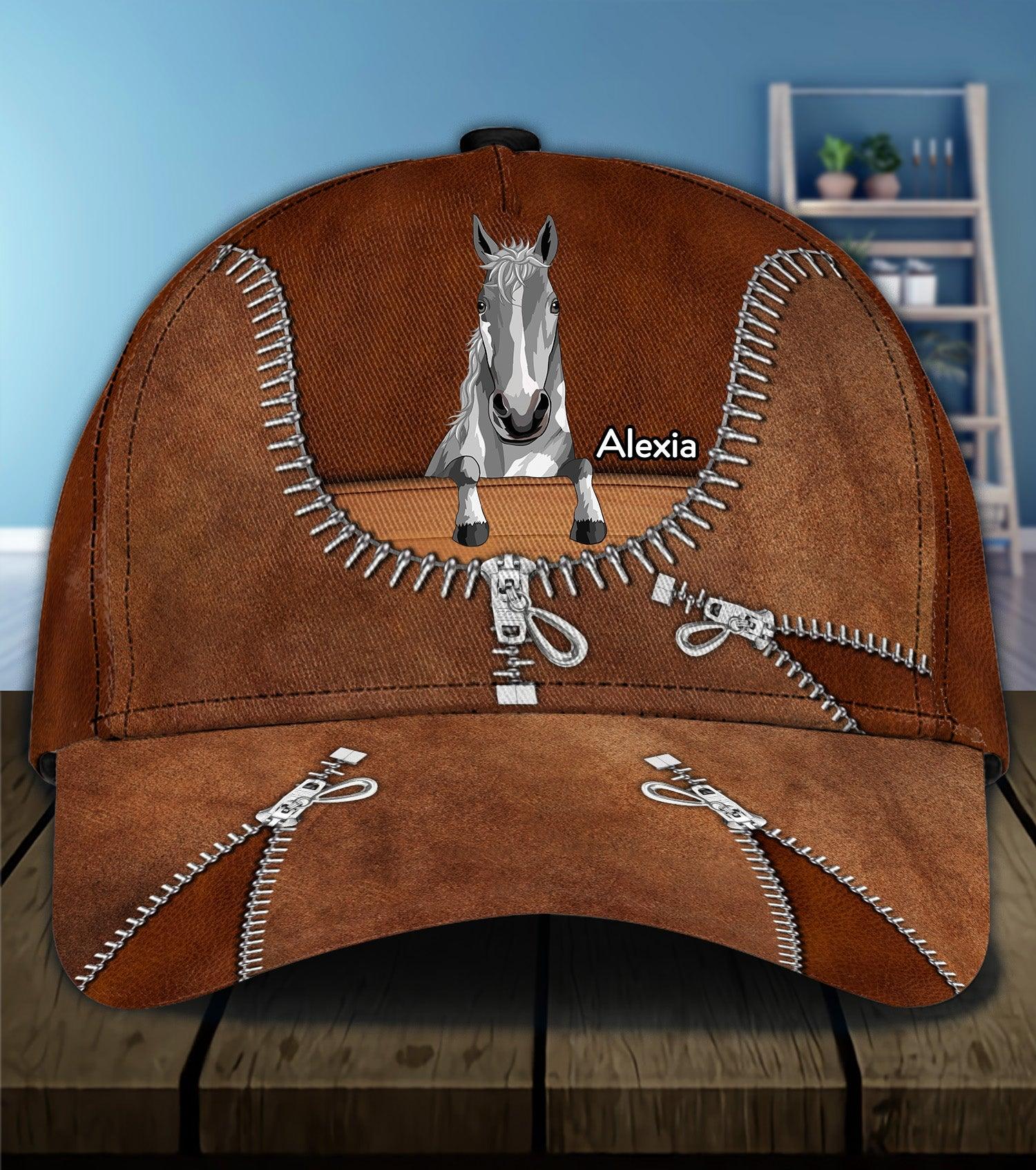 Horse Personalized Classic Cap, Personalized Gift for Horse Lovers Trucker Hats Custom Hats Gifts For Men & Women