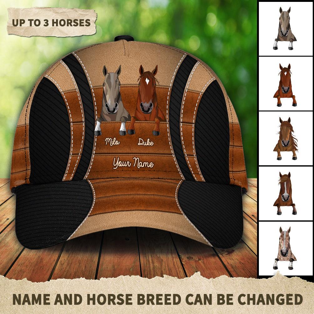 Horse Personalized Classic Cap, Personalized Gift for Horse Lovers Trucker Hats Custom Hats Gifts For Men & Women