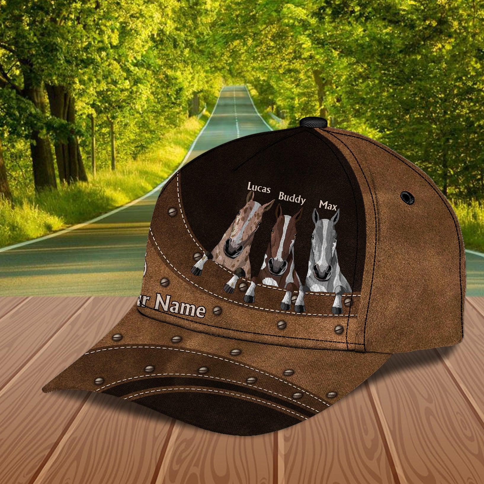 Horse Personalized Classic Cap, Personalized Gift for Horse Lovers Trucker Hats Custom Hats Gifts For Men & Women