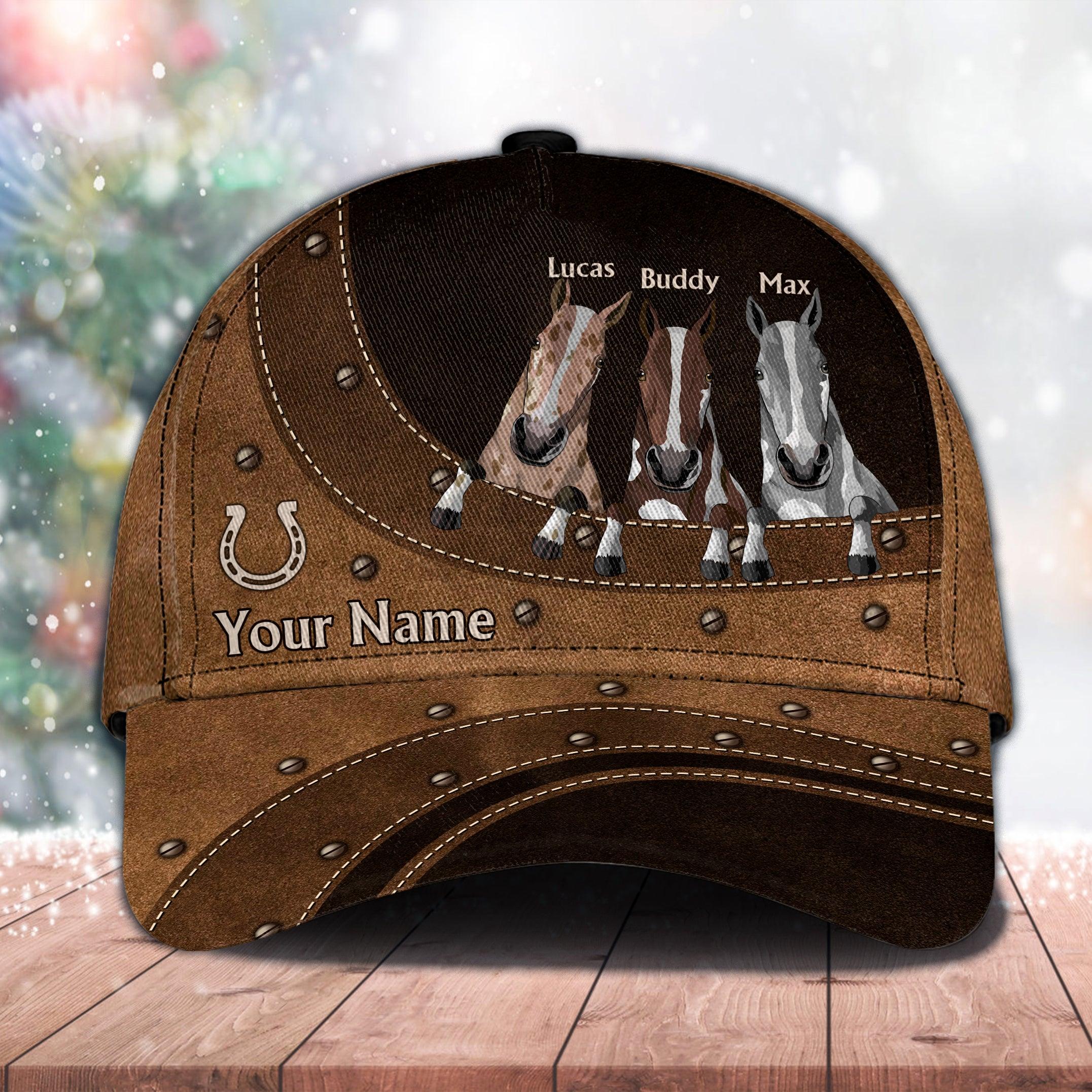 Horse Personalized Classic Cap, Personalized Gift for Horse Lovers Trucker Hats Custom Hats Gifts For Men & Women