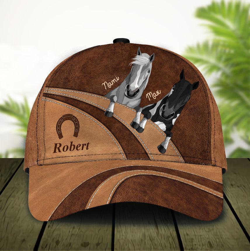 Horse Personalized Classic Cap, Personalized Gift for Horse Lovers Trucker Hats Custom Hats Gifts For Men & Women