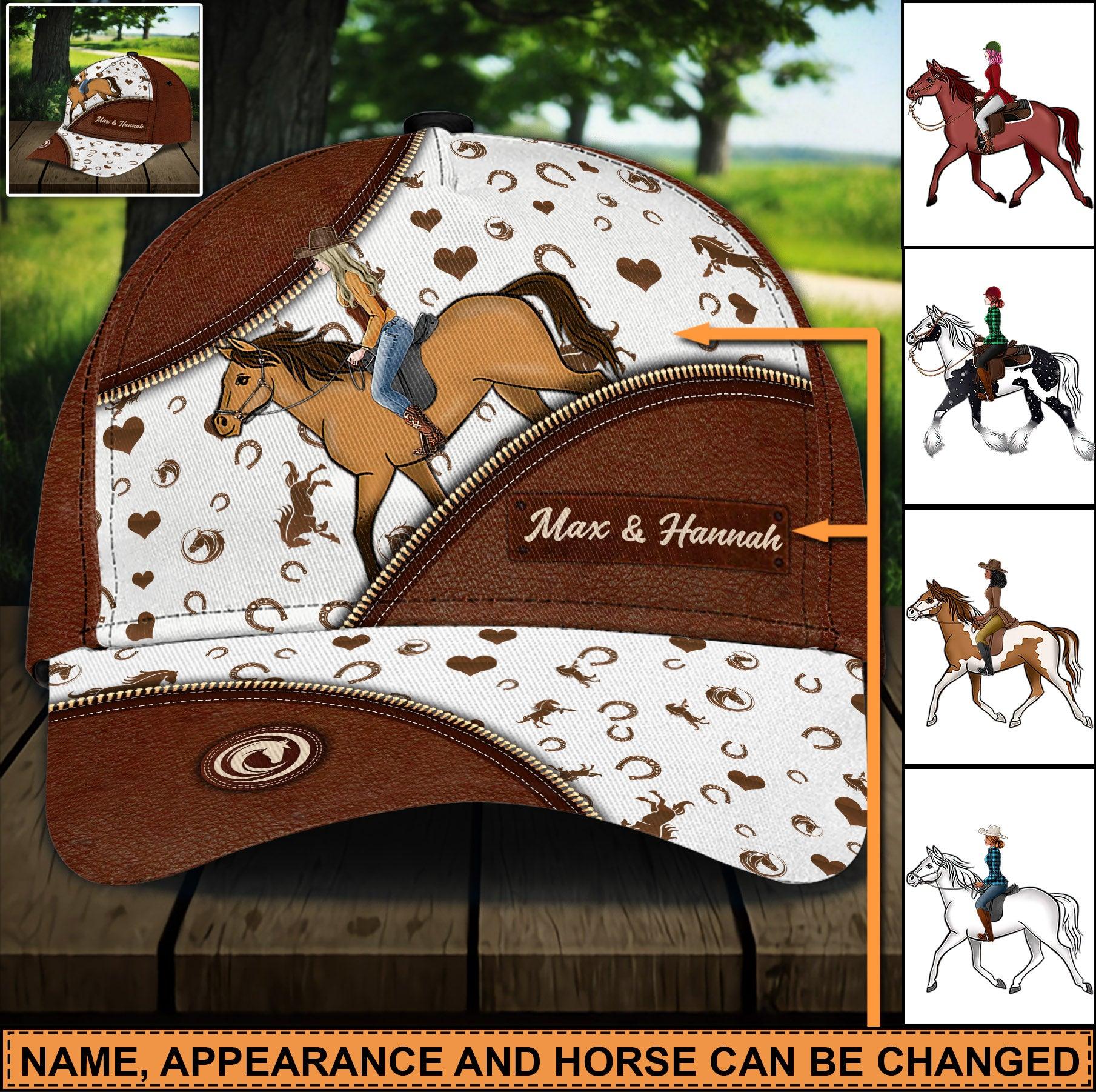 Horse Personalized Classic Cap, Personalized Gift for Horse Lovers Trucker Hats Custom Hats Gifts For Men & Women