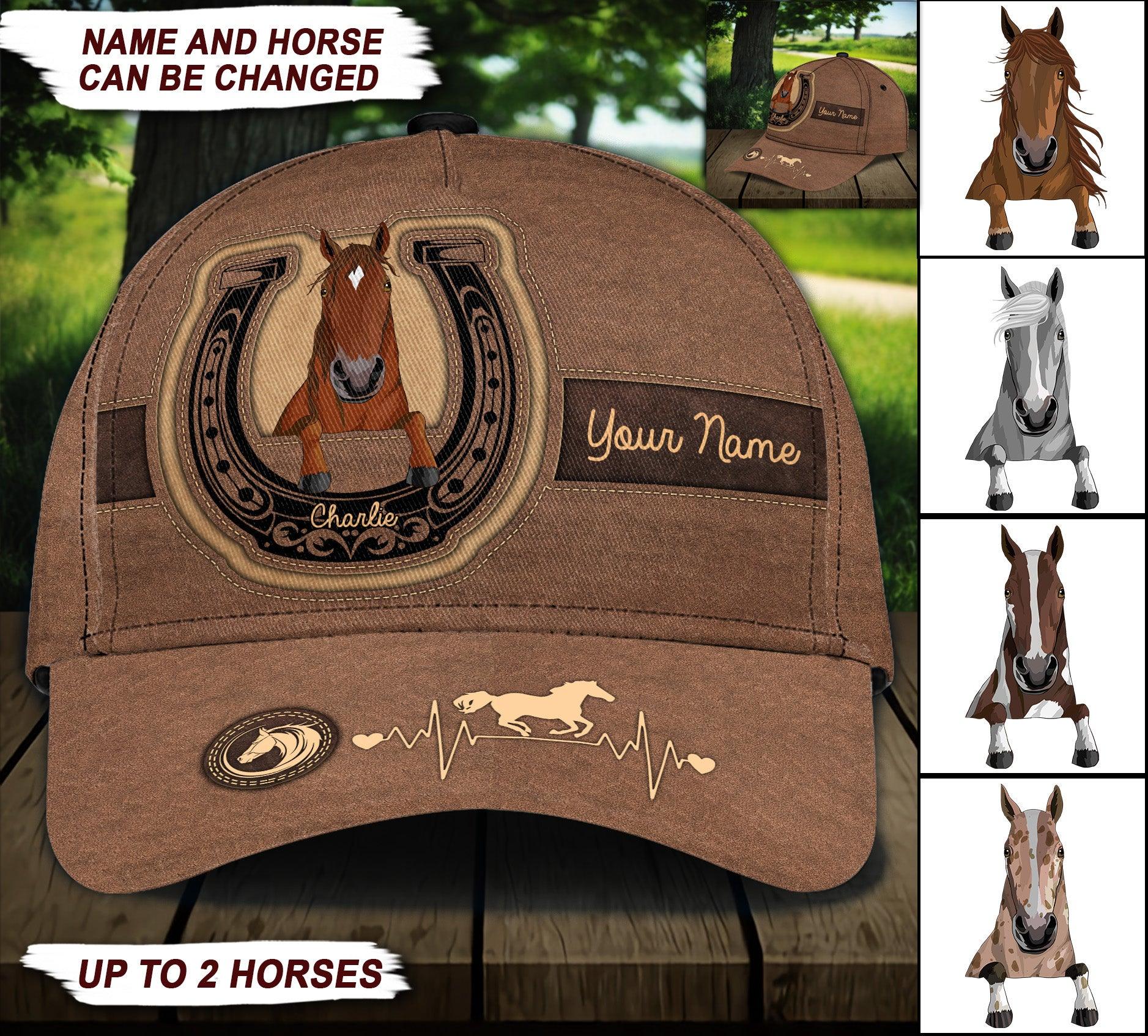 Horse Personalized Classic Cap, Personalized Gift for Horse Lovers Trucker Hats Custom Hats Gifts For Men & Women