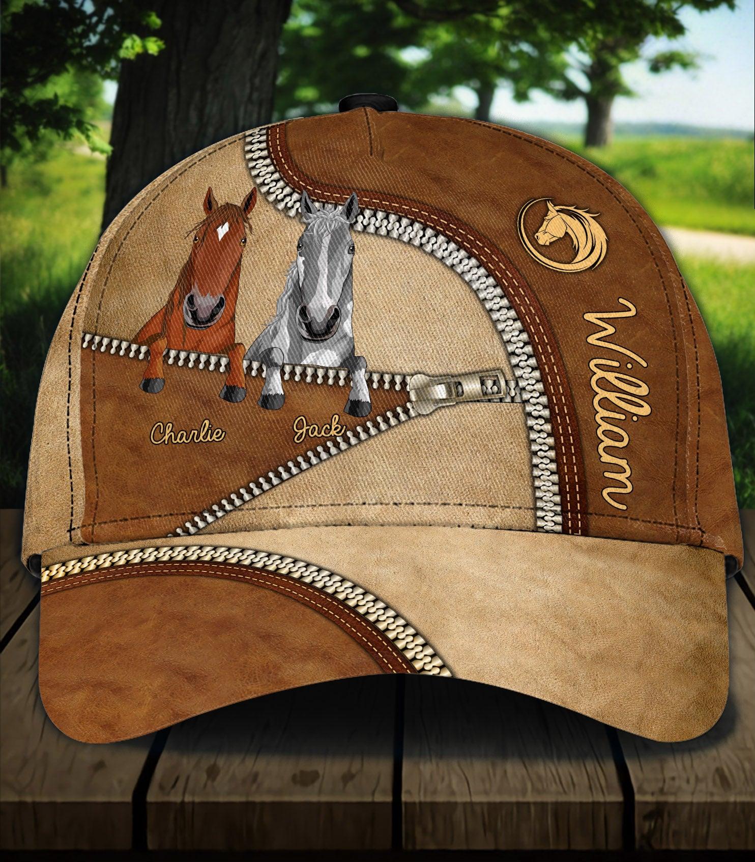 Horse Personalized Classic Cap, Personalized Gift for Horse Lovers Trucker Hats Custom Hats Gifts For Men & Women