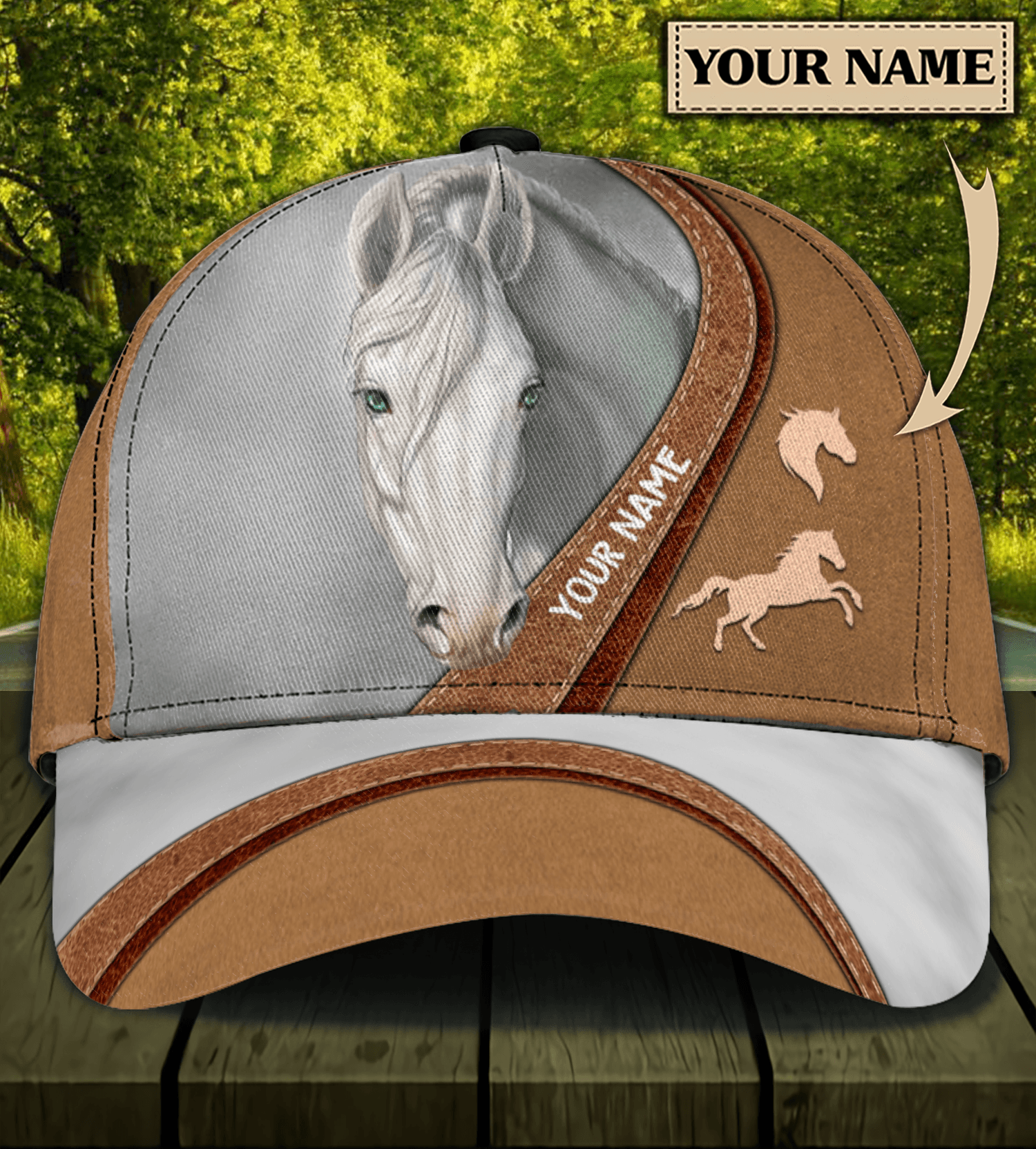 Horse Personalized Classic Cap, Personalized Gift for Horse Lovers Trucker Hats Custom Hats Gifts For Men & Women