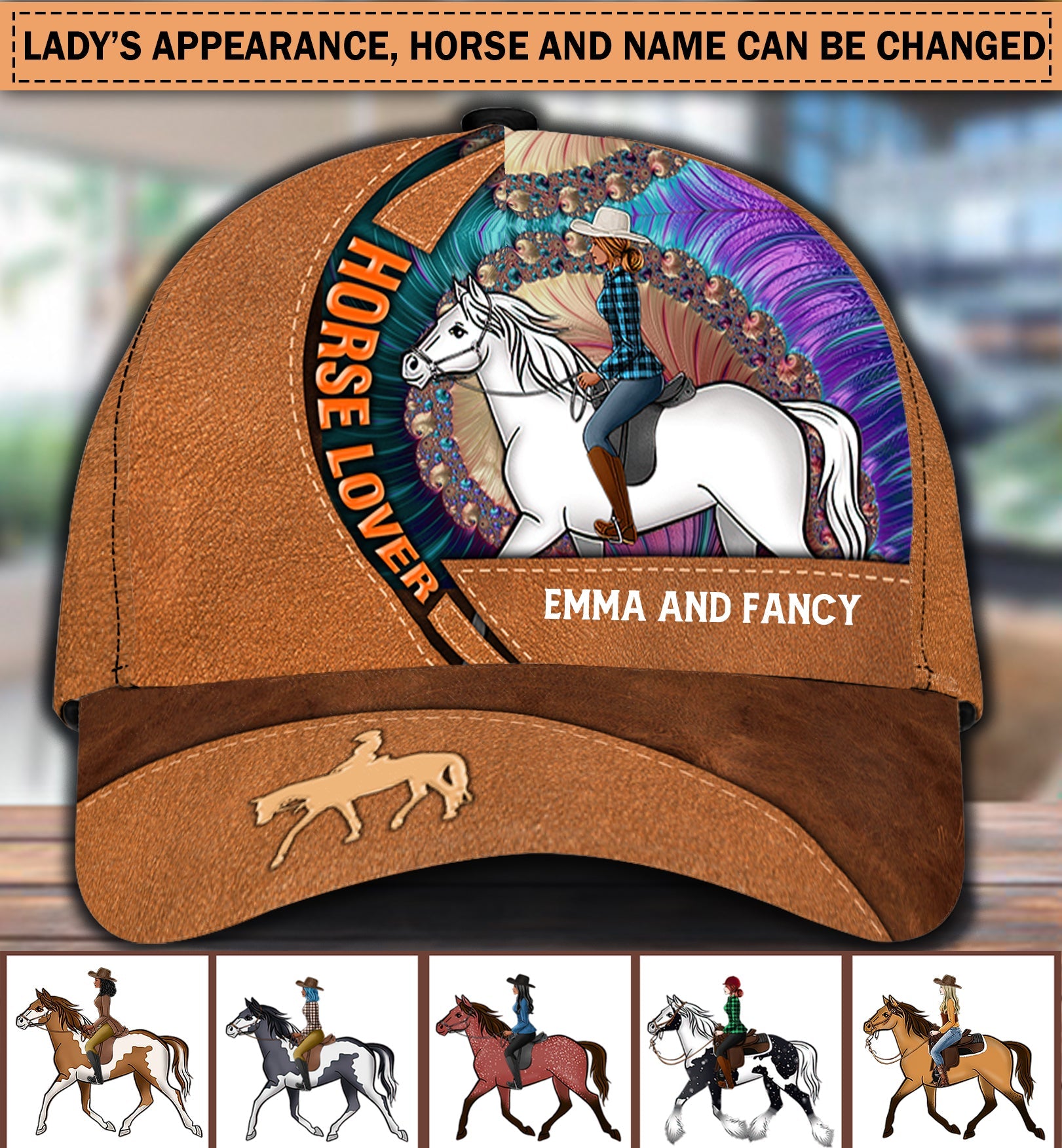 Horse Personalized Classic Cap, Personalized Gift for Horse Lovers Trucker Hats Custom Hats Gifts For Men & Women